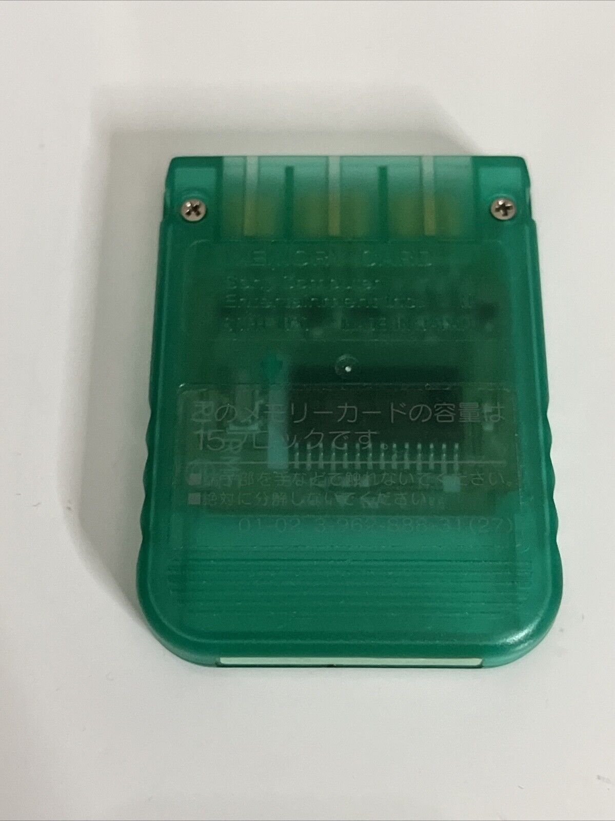 Genuine Sony PlayStation PS1 Memory Card Transparent Green Made Japan SCPH-1020
