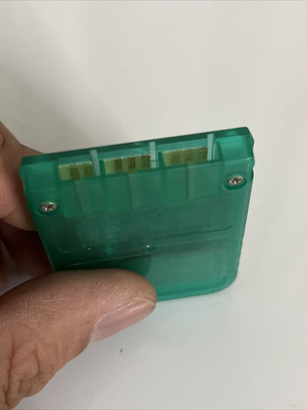Genuine Sony PlayStation PS1 Memory Card Transparent Green Made Japan SCPH-1020