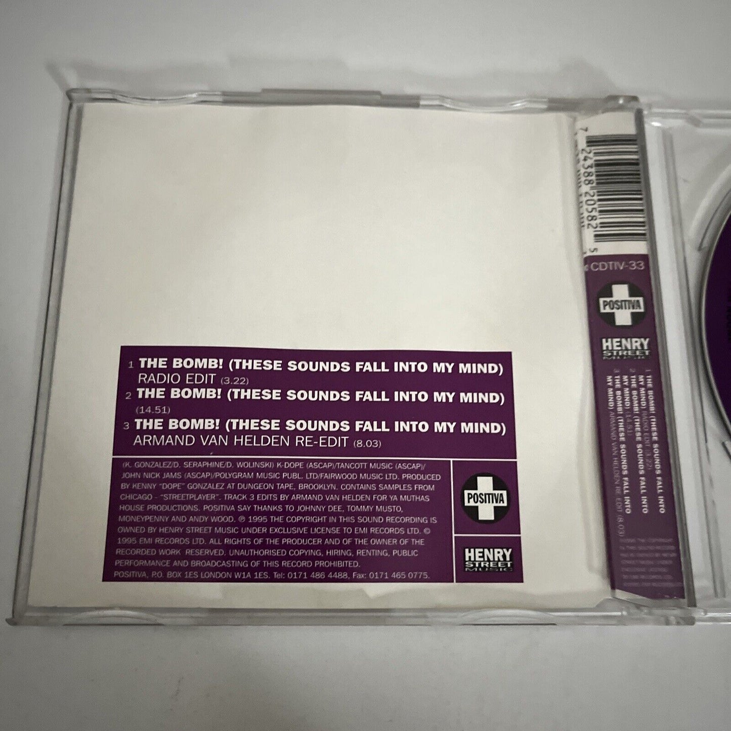 Bomb! (These Sounds Fall Into My Mind) by The Bucketheads (CD, 1995)