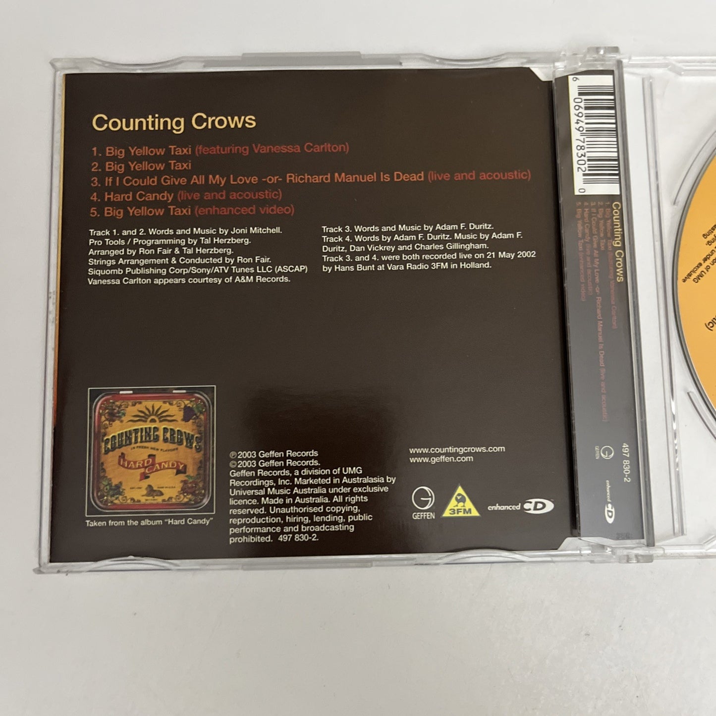 Counting Crows, Vanessa Carlton – Big Yellow Taxi (CD, 2003) Single 497 830-2
