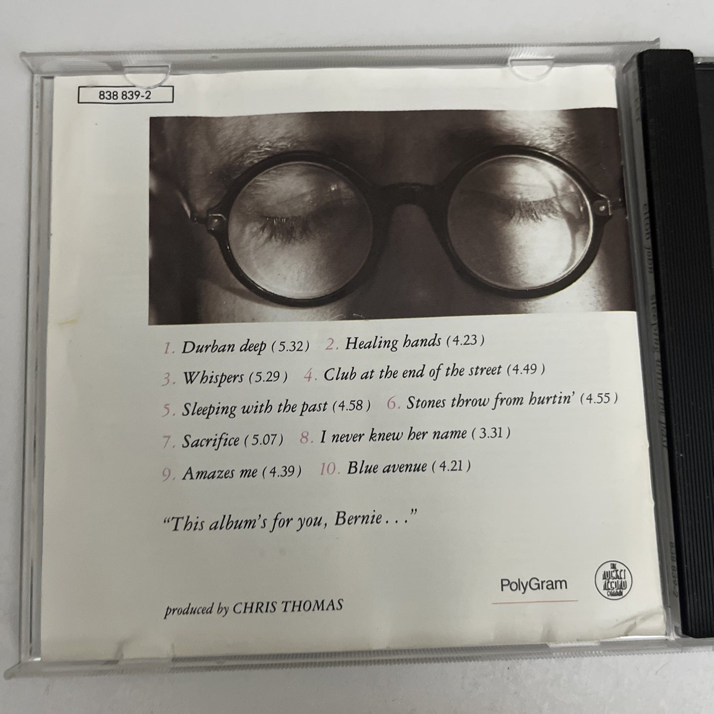 Elton John – Sleeping With The Past (CD, 1989) Album 838 839-2