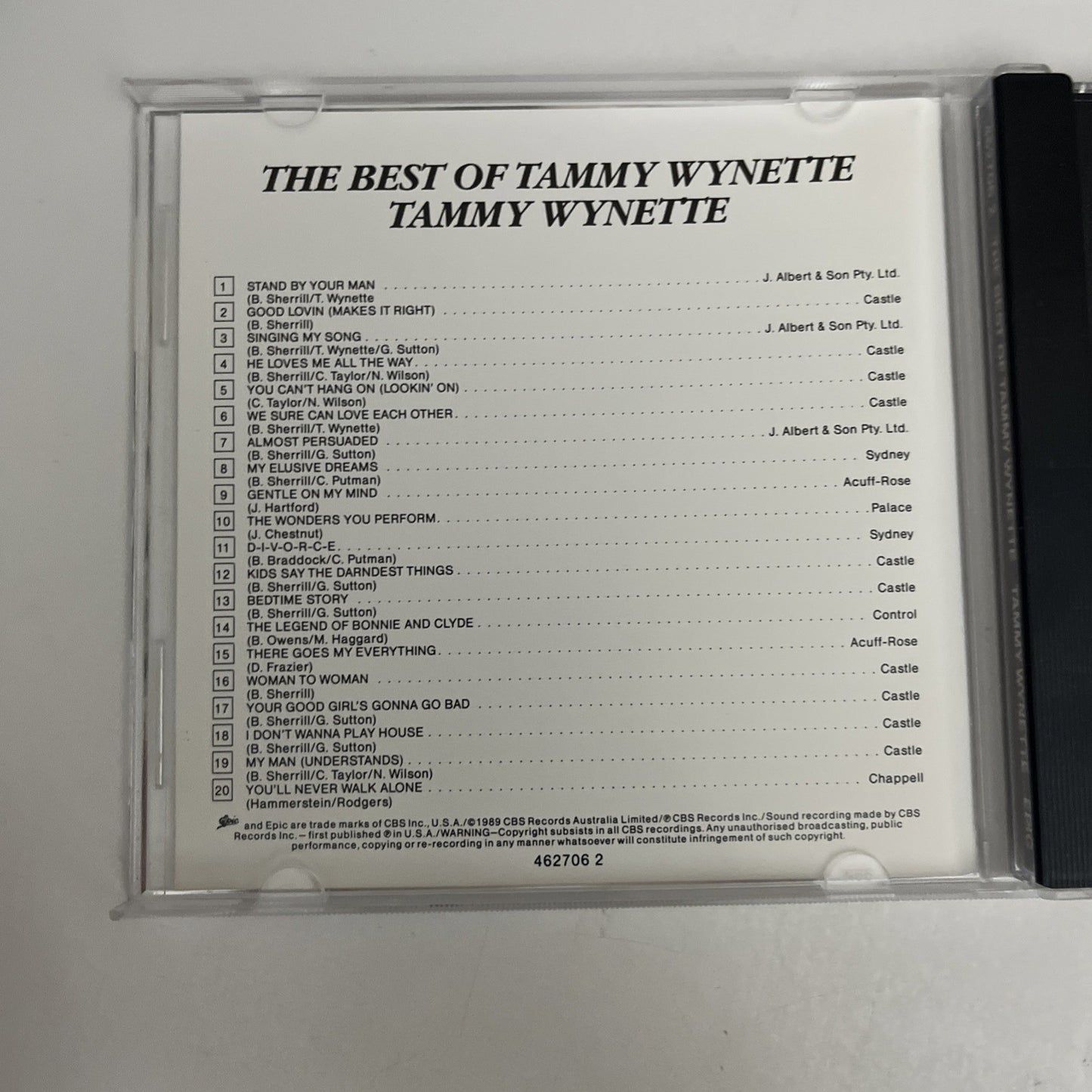 Tammy Wynette – The Best Of Tammy Wynette (CD, 1989) Album 462706 2