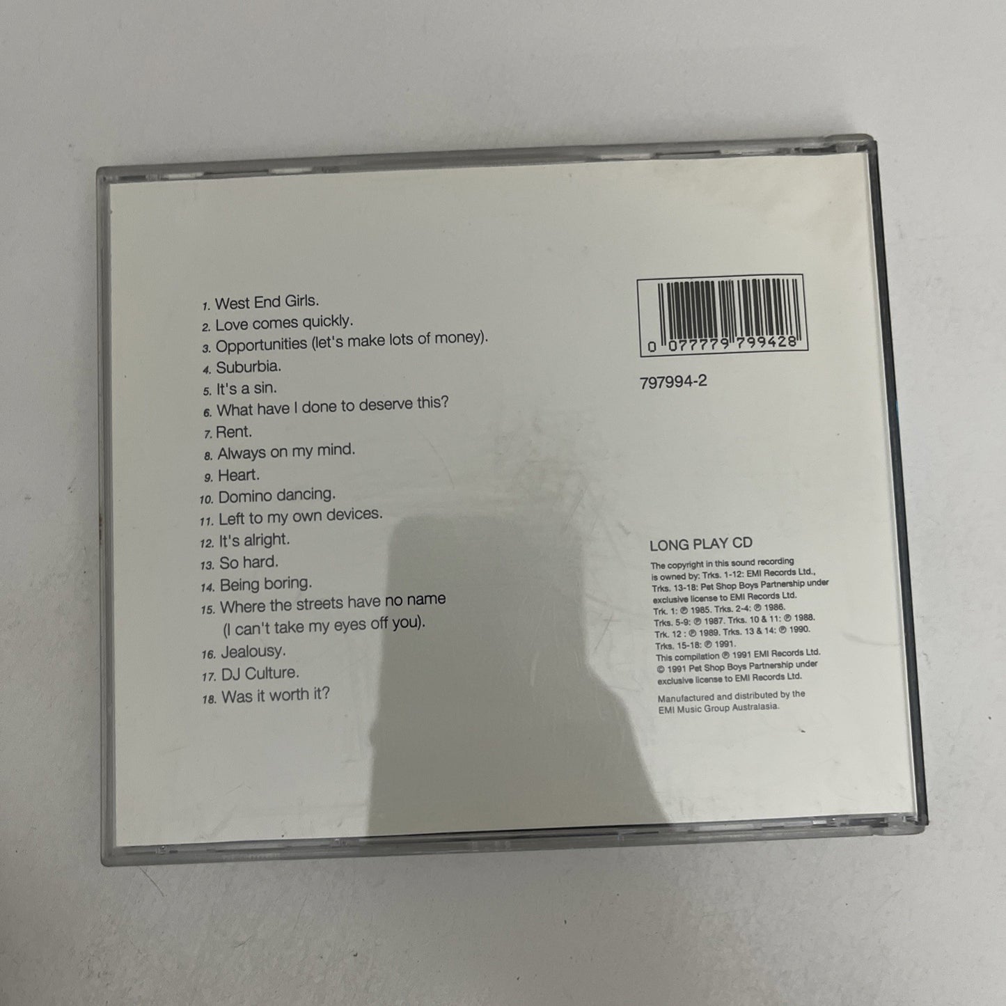 Pet Shop Boys – Discography (The Complete Singles Collection) (CD, 1991) 3
