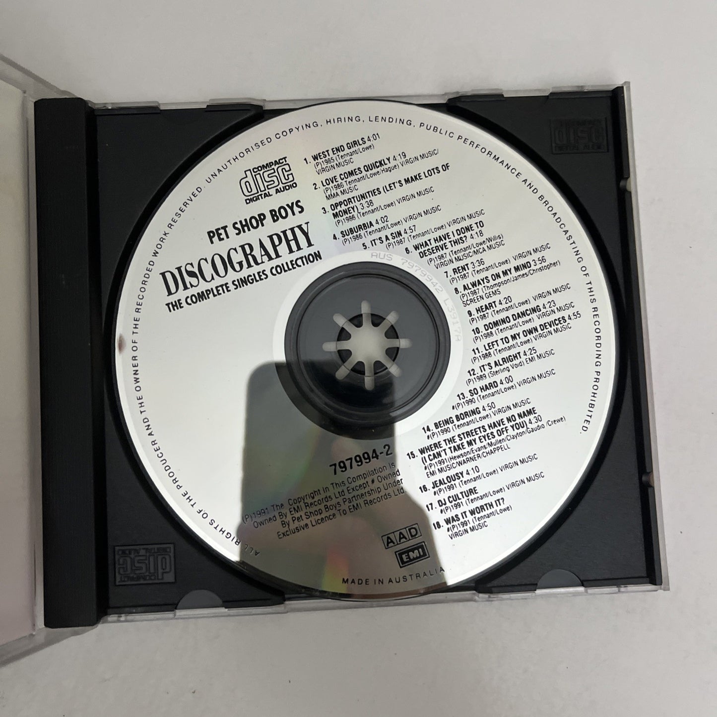 Pet Shop Boys – Discography (The Complete Singles Collection) (CD, 1991) 3