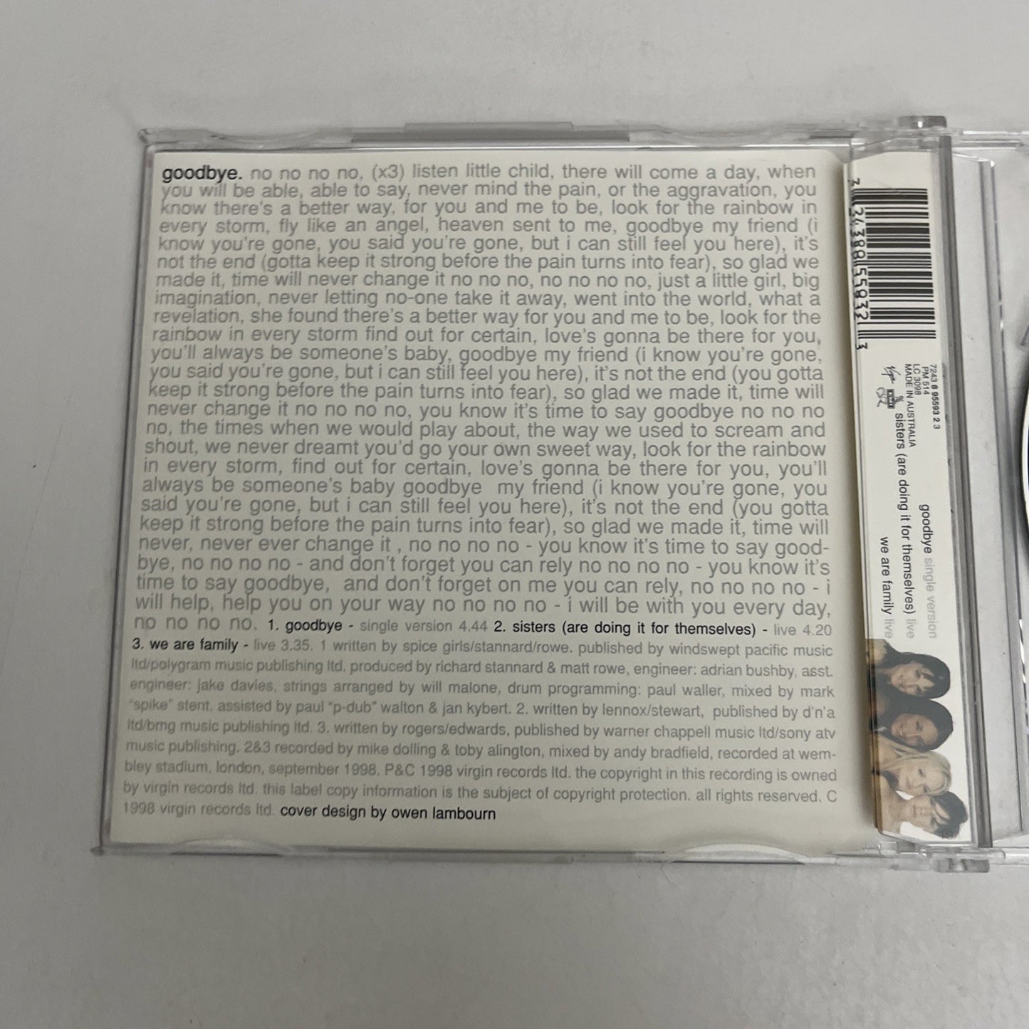 Spice Girls – Goodbye (CD, 1998) Single 7243 8 95593 2 3