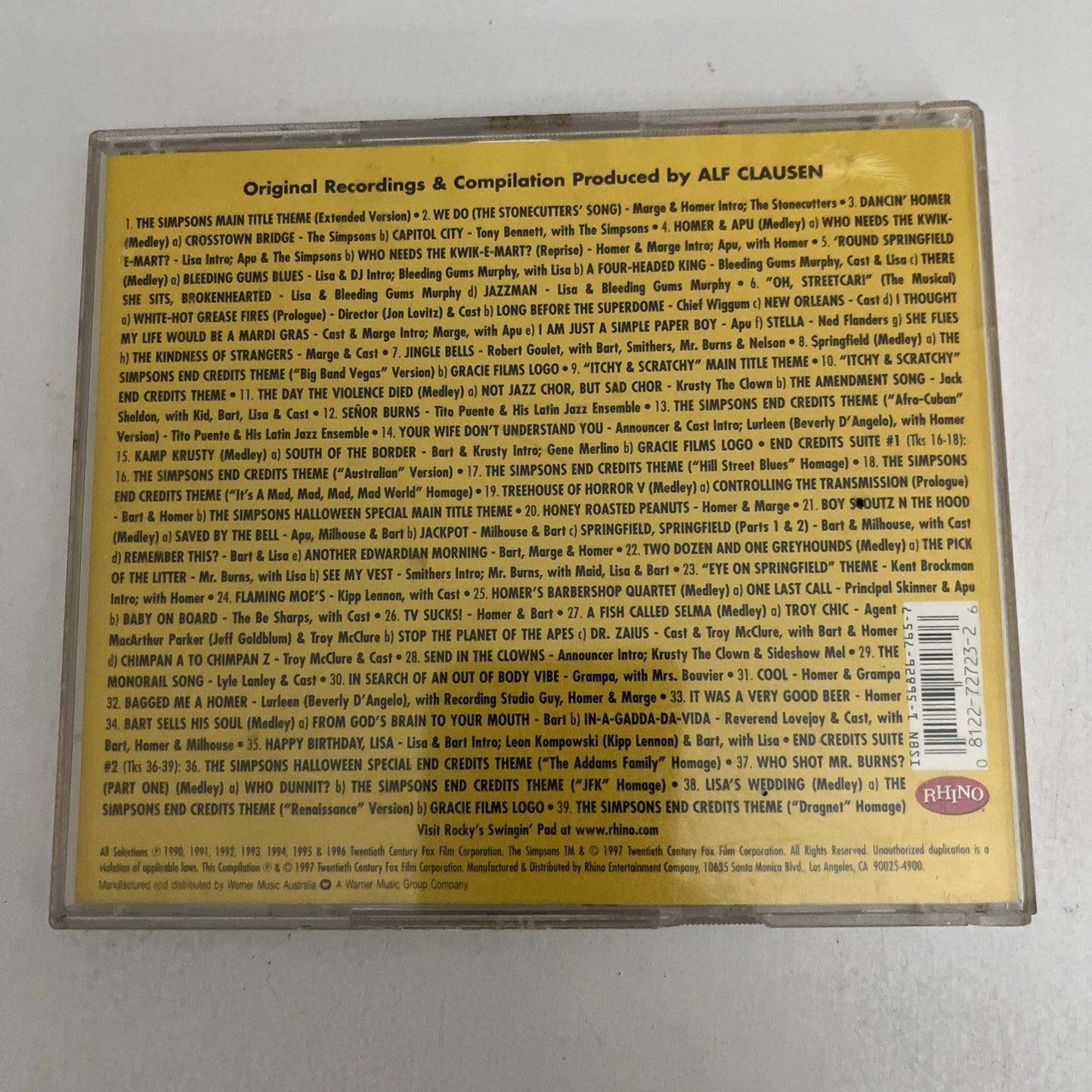 The Simpsons – Songs In The Key Of Springfield (CD, 1997) *No Cover 8122727232