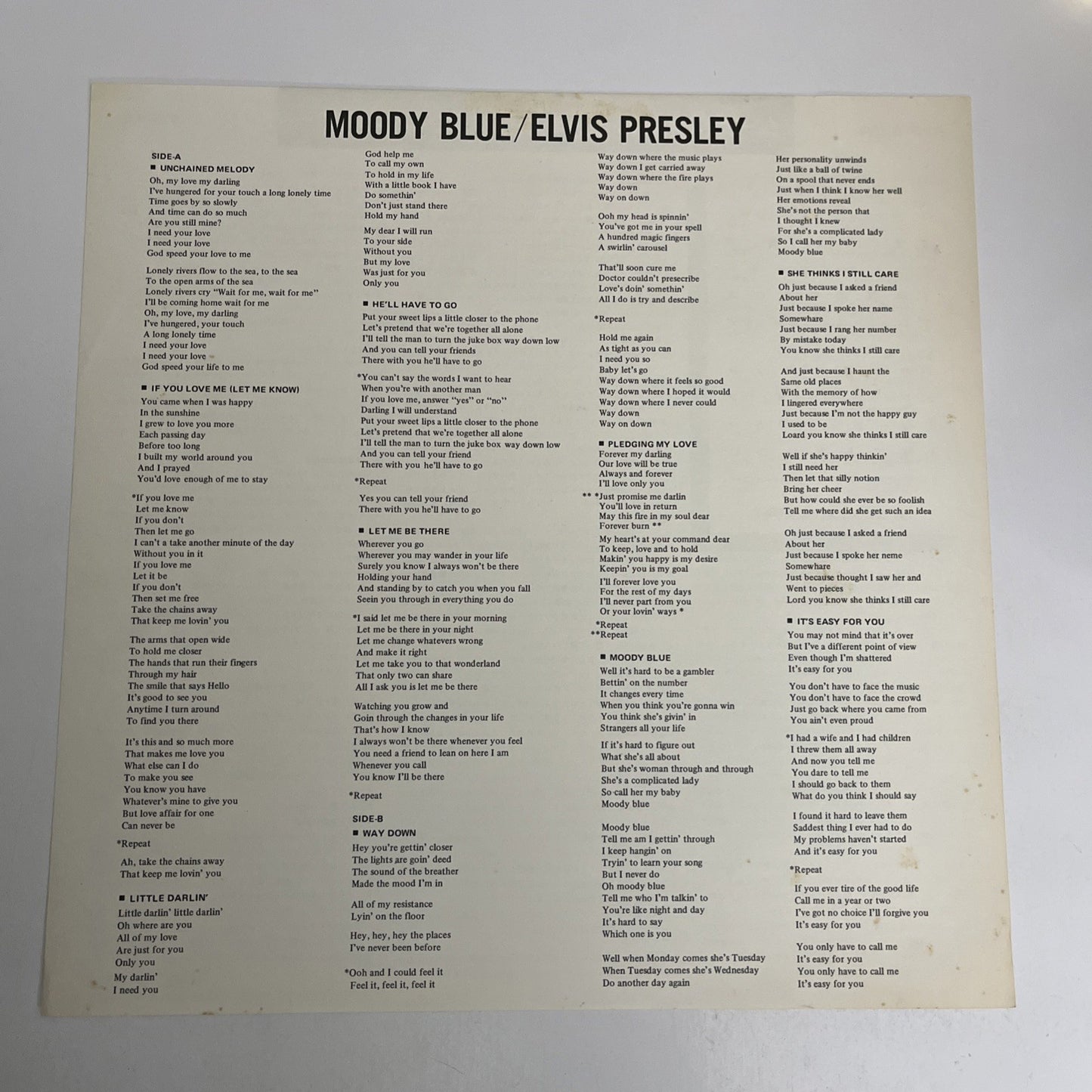 Elvis Presley – Moody Blue (Vinyl, 1977) Japan LP Obi Album RVP-6224