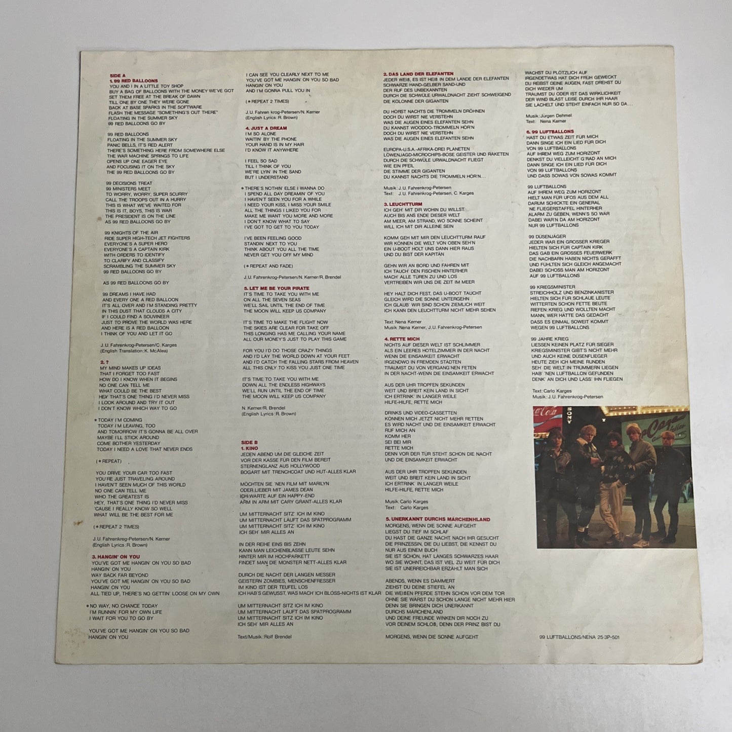 Nena – First America (99 Luftballons) (Vinyl, 1984) Japan LP Album 25·3P-501
