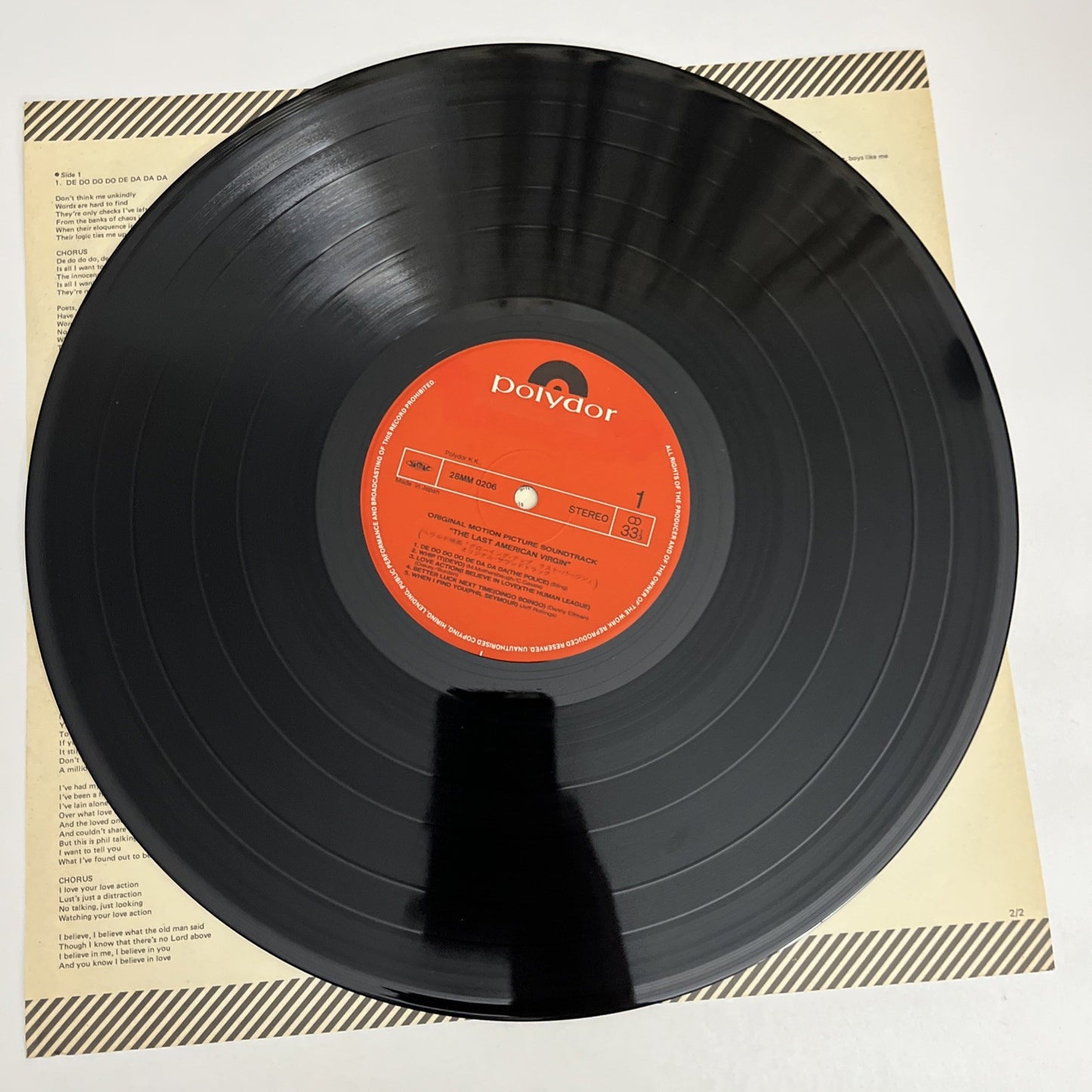 The Last American Virgin OST Film Soundtrack 1982 LP Vinyl Record 28MM 0206