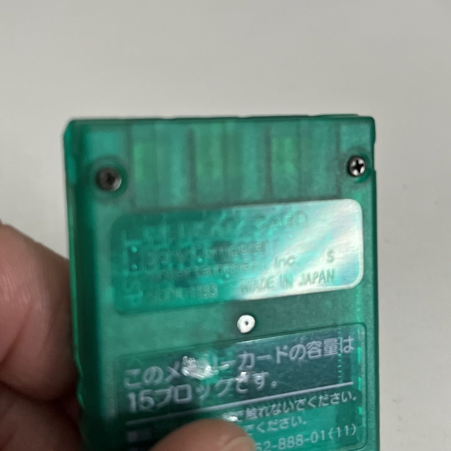 Genuine Official Sony PlayStation Memory Card Clear Green SCPH-1193 Made Japan