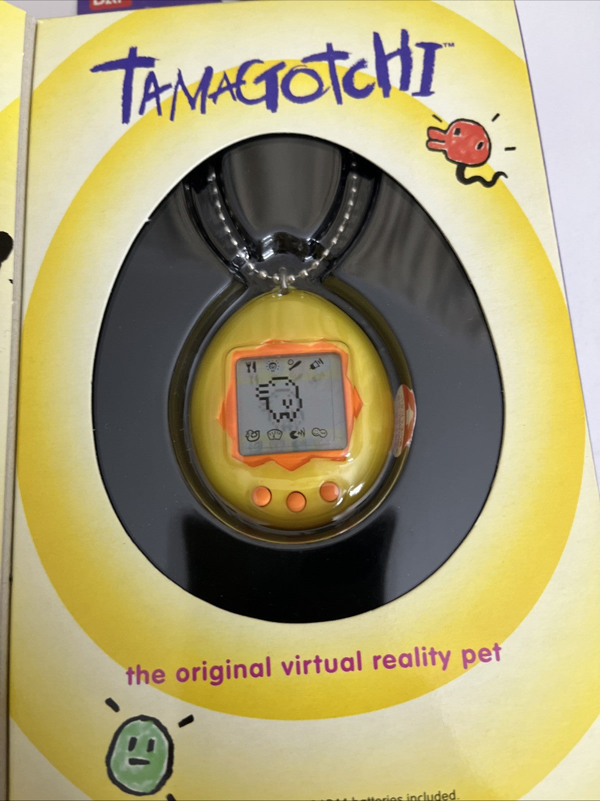 Tamagotchi Yellow Orange Portable Virtual Pet Electronic Game 1997 NEW