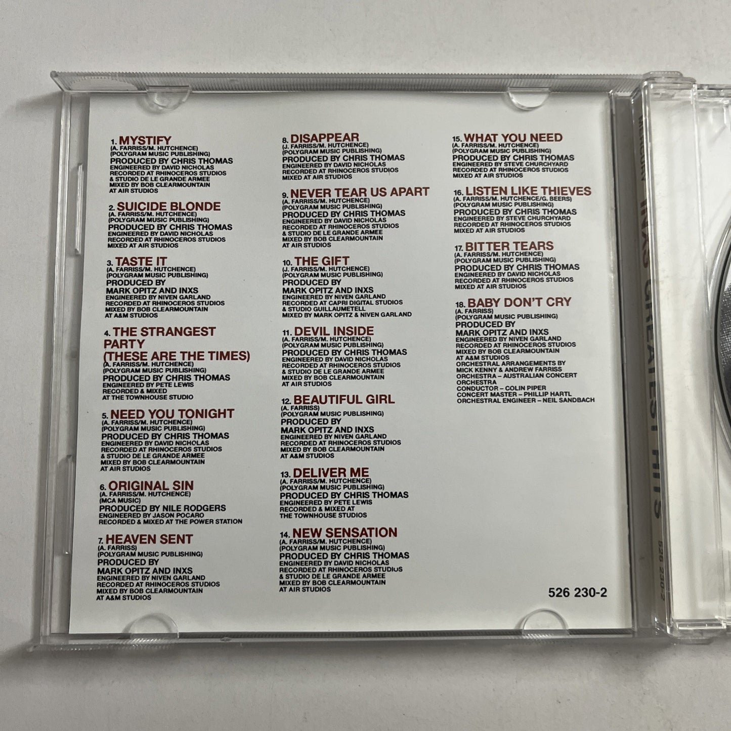 INXS – The Greatest Hits (CD, 1994) Australia 526 230-2