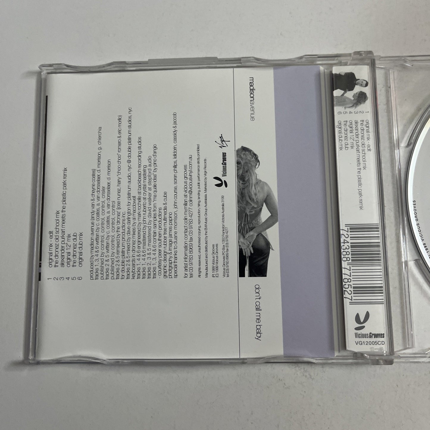 Madison Avenue – Don't Call Me Baby (CD, 1999) Single VG12005CD