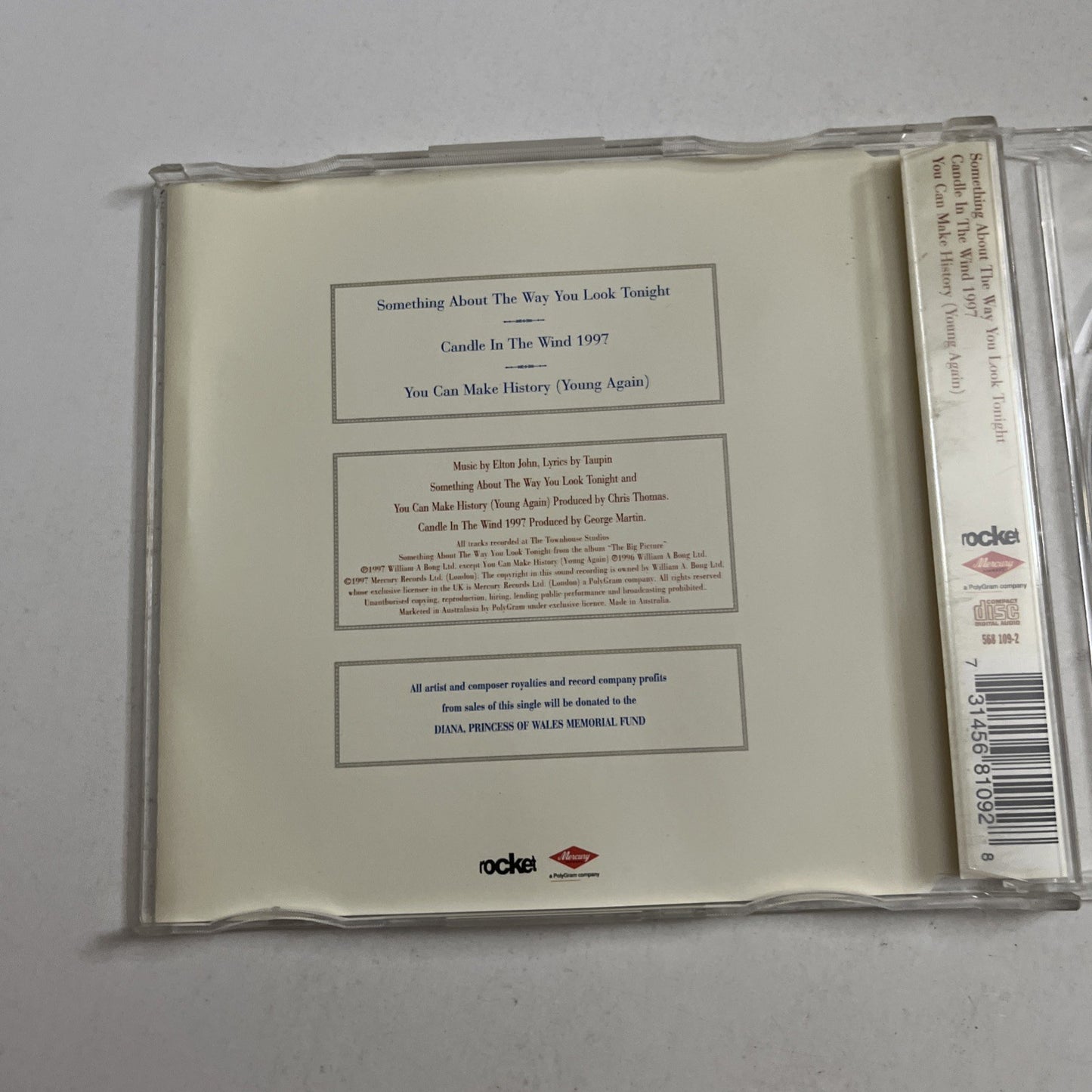 Elton John Something About The Way You Look Tonight / Candle In The Wind CD 1997