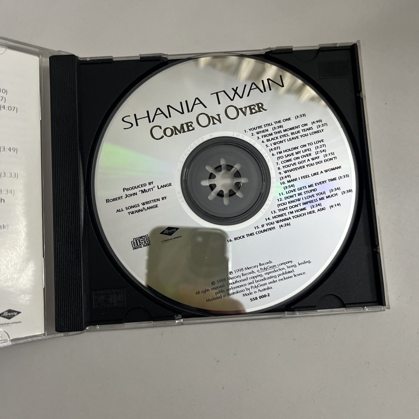 Shania Twain – Come On Over (CD, 1999) Australia 558 000-2
