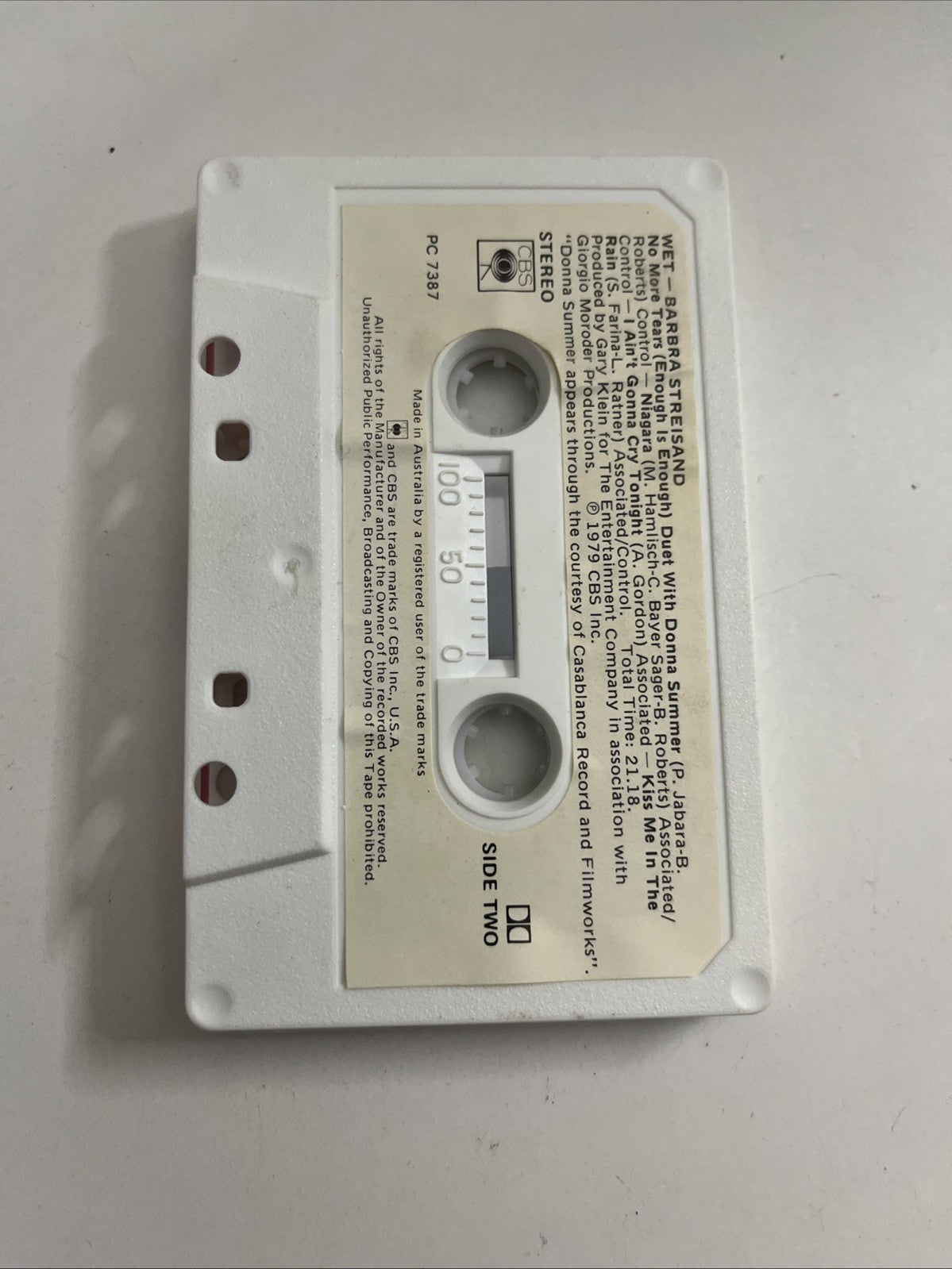 Barbra Streisand – Wet (Cassette, 1979) Australia PC 7387