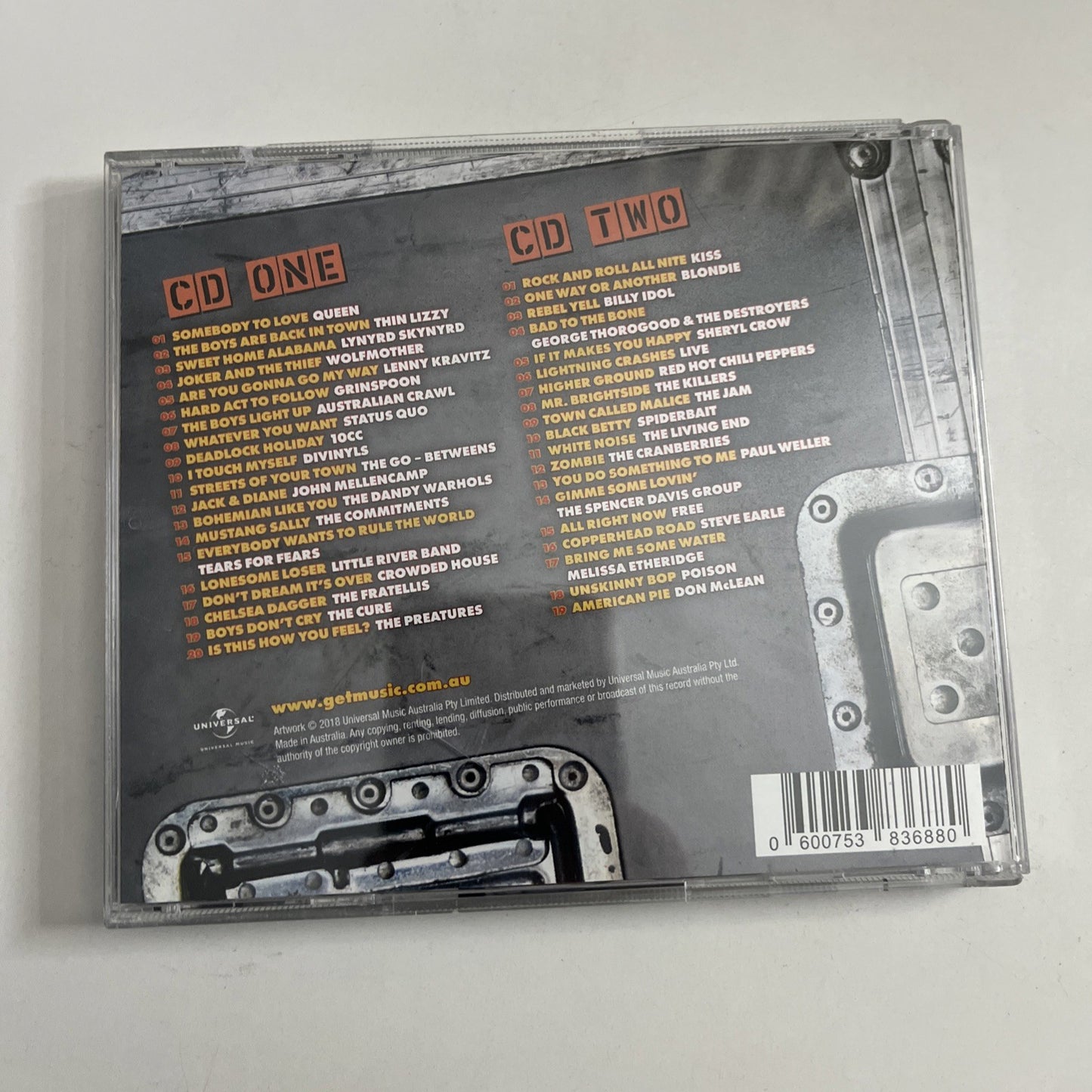 Just The Hits: Rock (CD, 2018) Australia 2-Disc 5383688