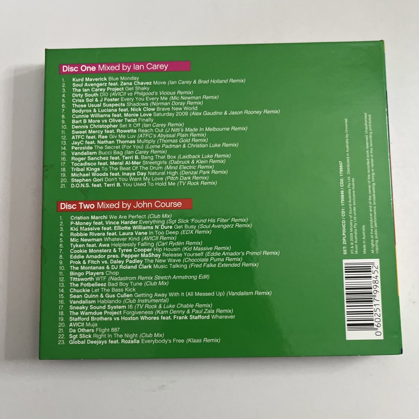 Ian Carey, John Course – Vicious Cuts 2009 (CD, 2009) Digipak ZIPLP004CD