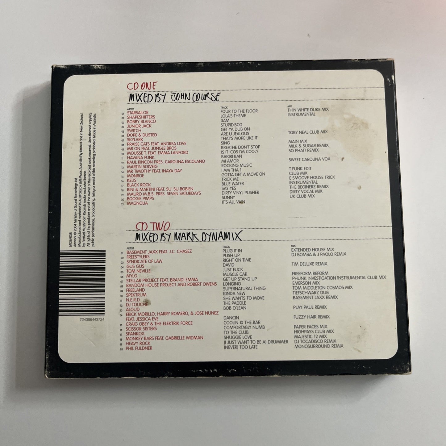 John Course, Mark Dynamix – Sessions One (CD, 2004) Digipak MOSA038