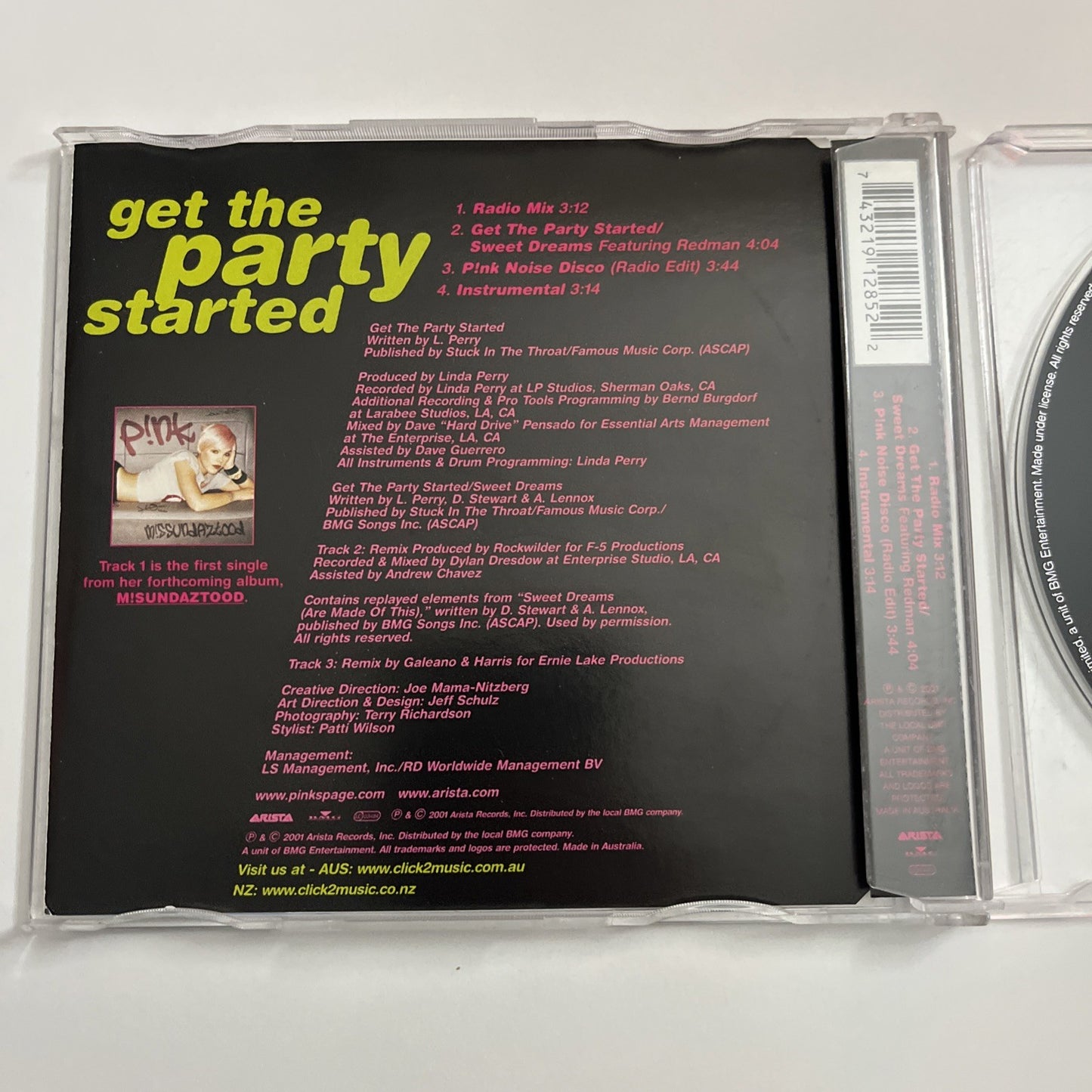 P!nk – Get The Party Started (CD, 2001) Single 74321912852