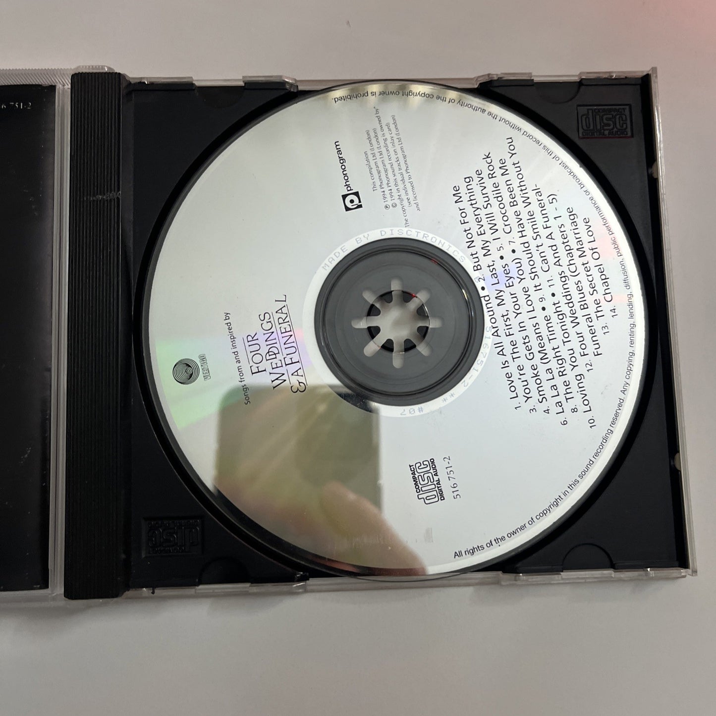 Four Weddings & A Funeral Film Soundtrack OST (CD, 1996) Album