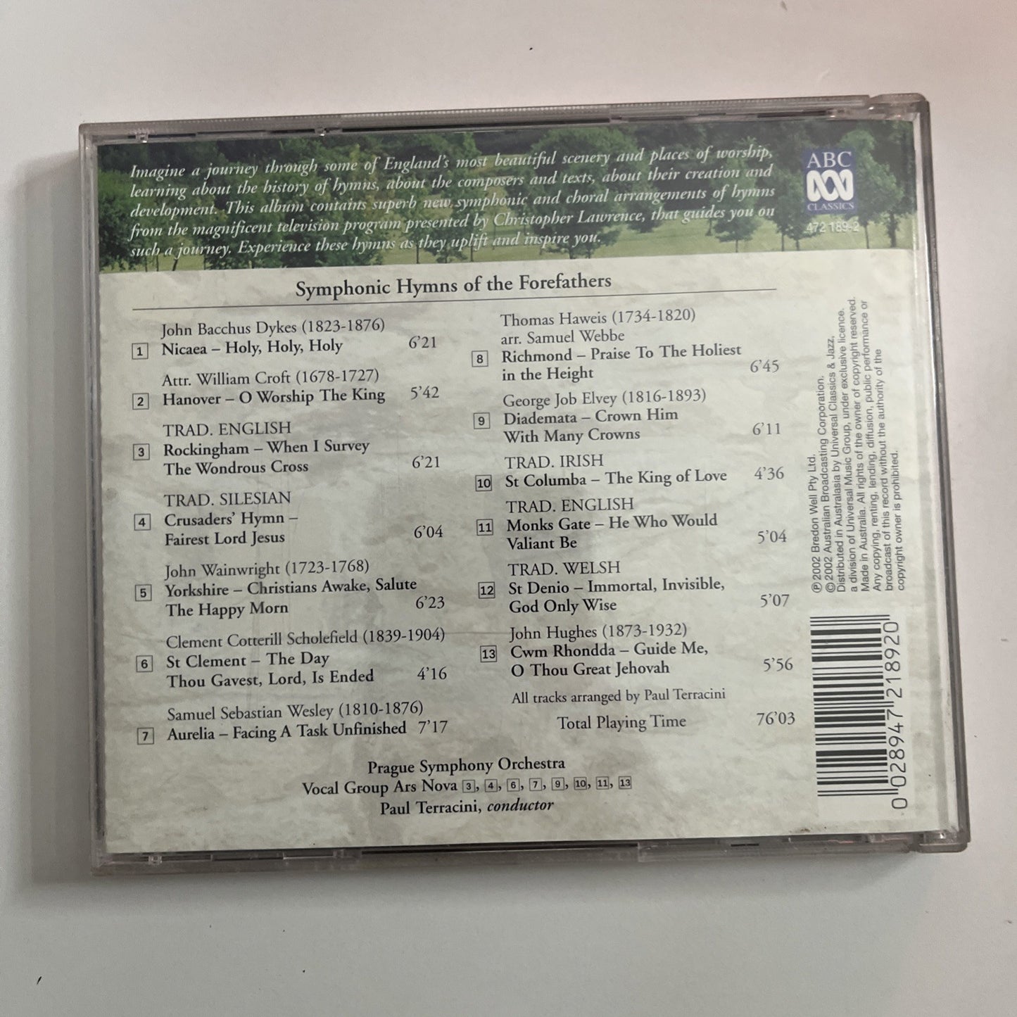 Various – Symphonic Hymns Of The Forefathers (CD, 2002) Australia 472 189-2