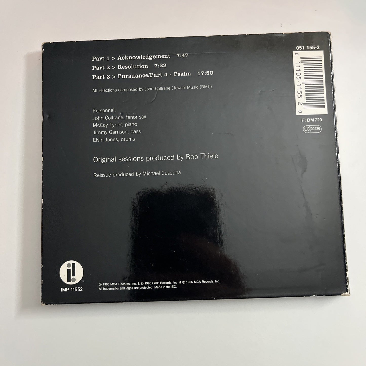 John Coltrane – A Love Supreme (CD, 1995) Digipak 051 155-2