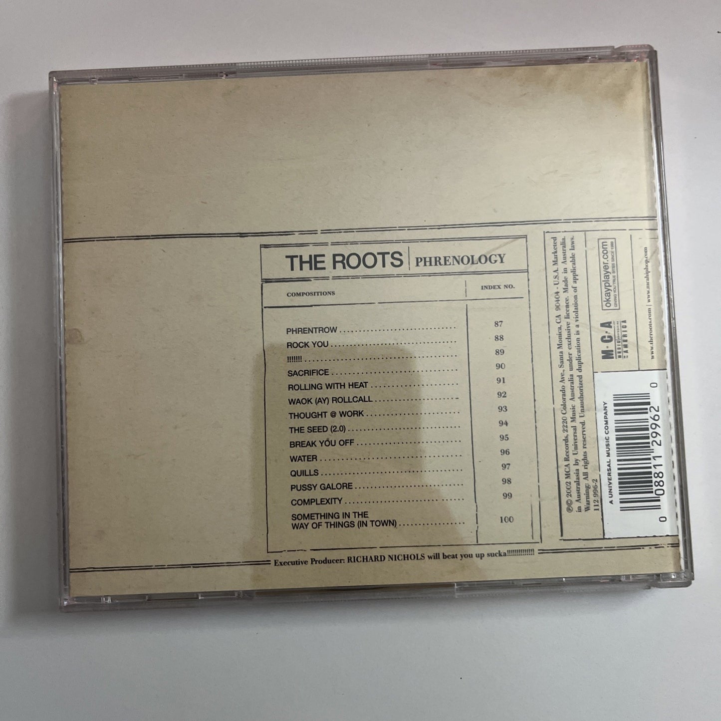 The Roots – Phrenology (CD, 2002) Australia 112 996-2