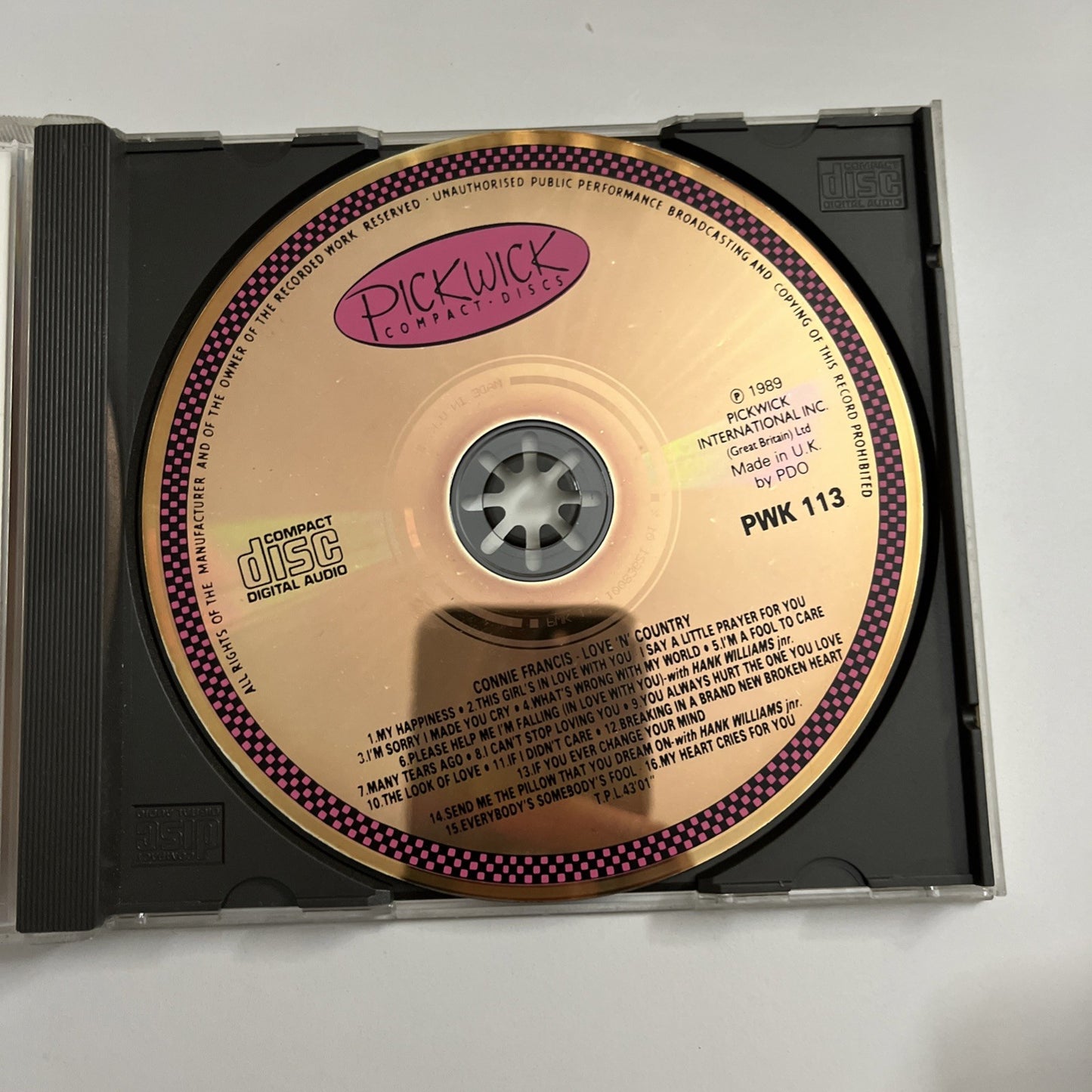 Connie Francis – Love 'N' Country (CD, 1989) PWK 113