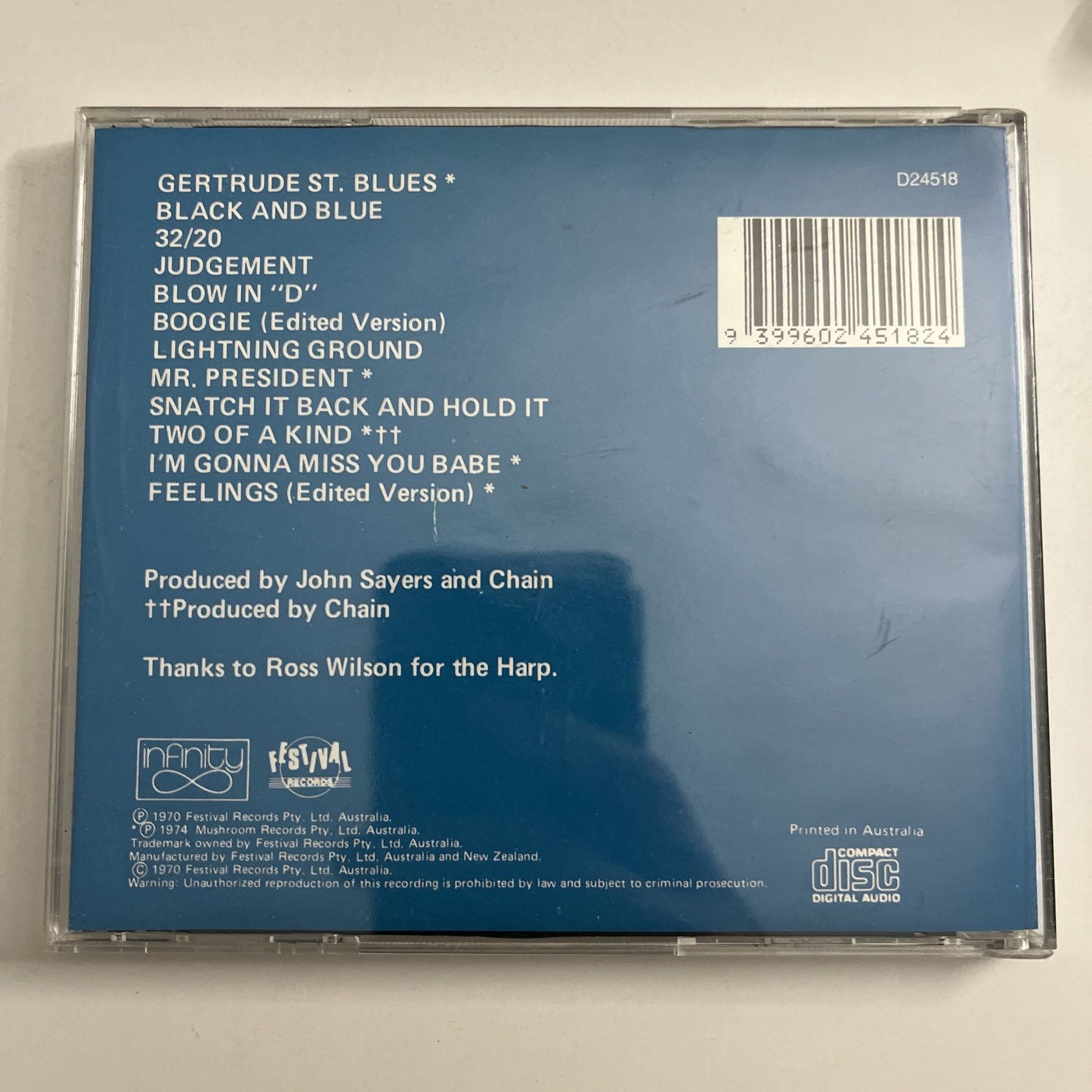 Chain – The Best Of Chain (CD, 1974 ) Australia D24518