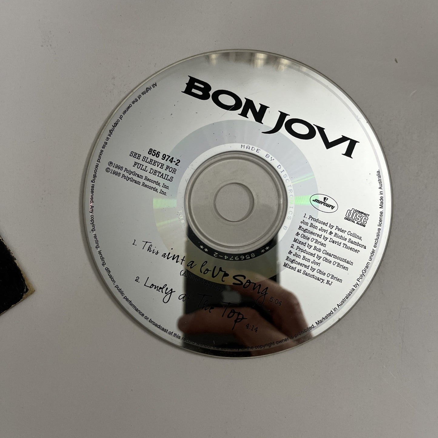 Bon Jovi – This Ain't A Love Song (CD, 1995) Australasia 856 974-2