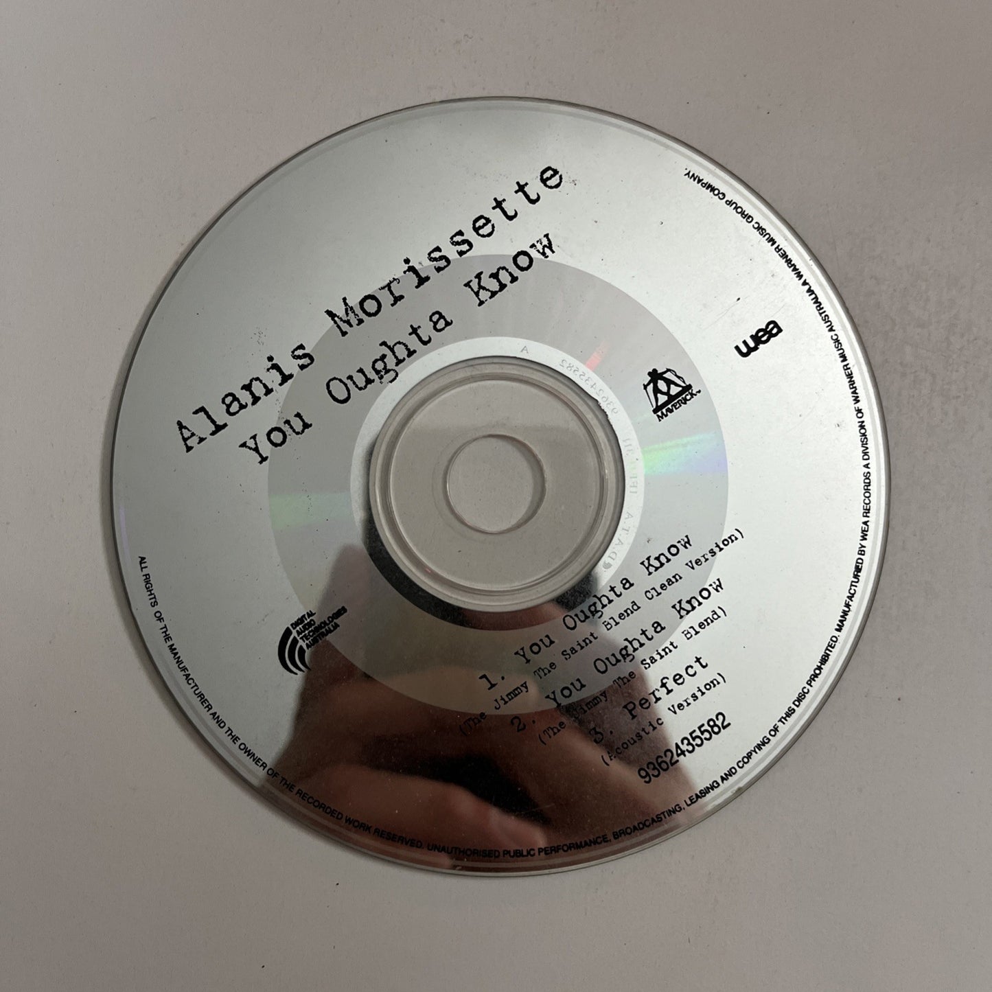 Alanis Morissette – You Oughta Know (CD, 1995) Australia Single 9362435582