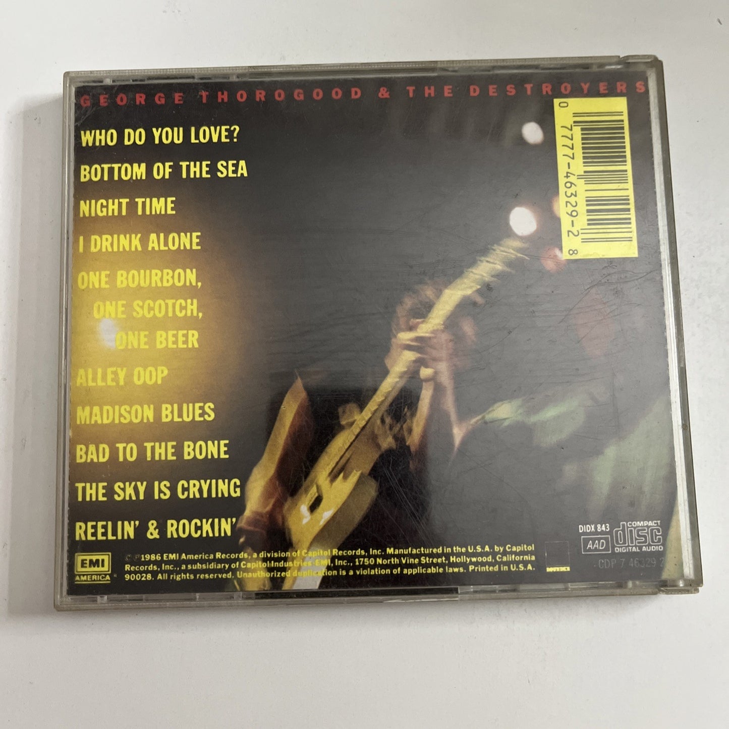 George Thorogood & The Destroyers – Live (CD, 1986) US CDP 7 46329 2