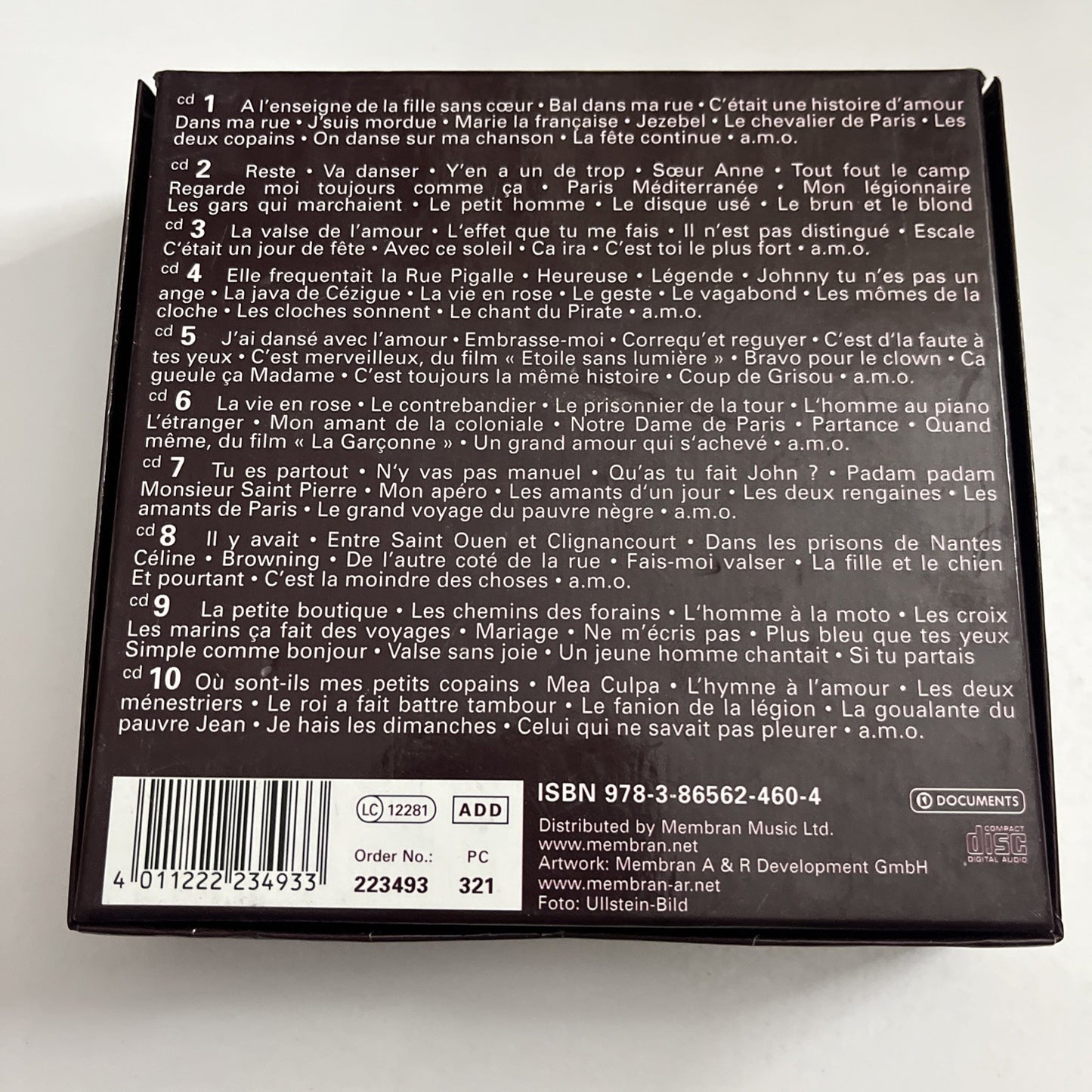 Edith Piaf – Edith Piaf Adieu Mon Coeur (CD, 2006) 10-Disc Box Set 223493