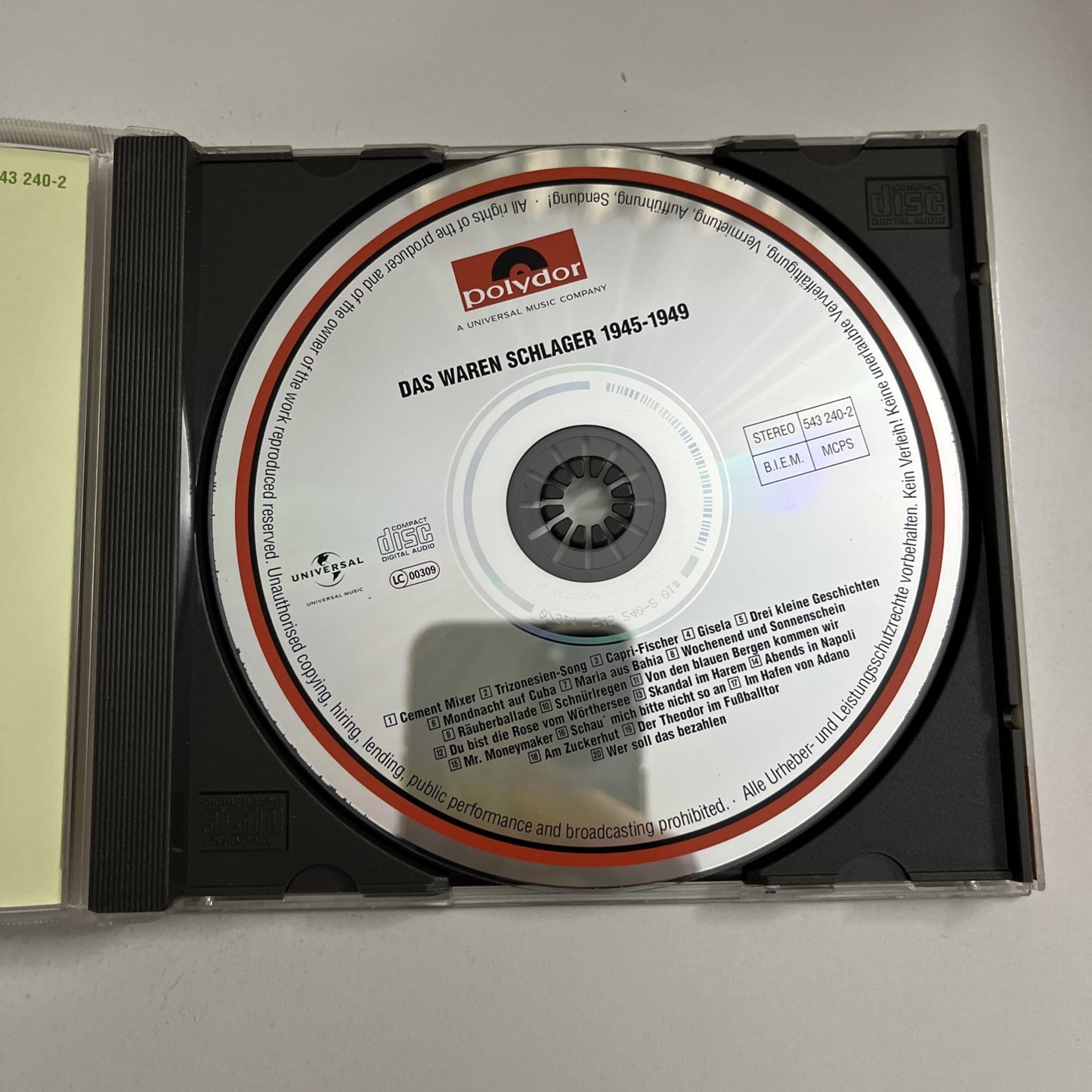 Various – Das Waren Schlager 1945 - 1949 (CD, 1999) Germany 543 240-2