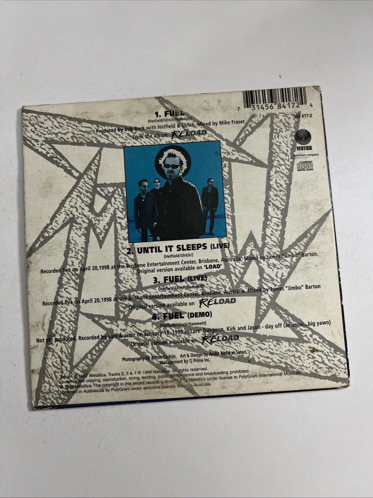 Metallica – Fuel (CD, 1998) Australasia 568 417-2