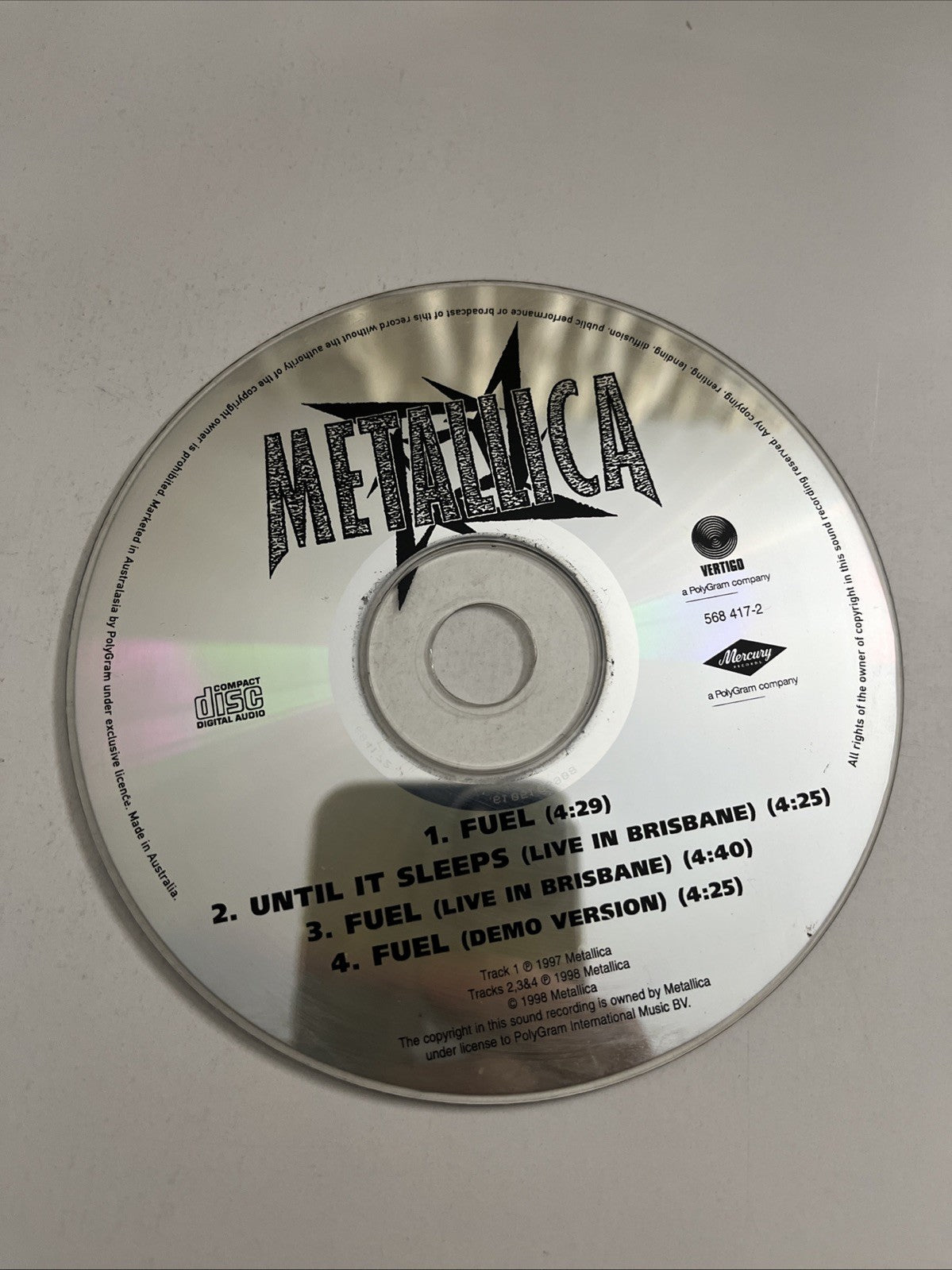 Metallica – Fuel (CD, 1998) Australasia 568 417-2
