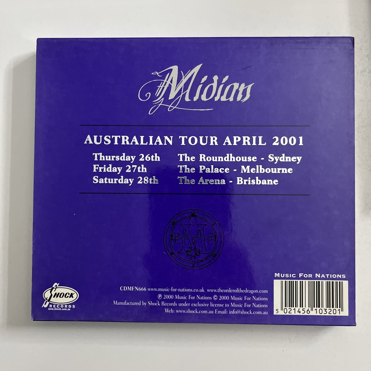 Cradle Of Filth – Midian Australian Tour Edition (CD, 2000) CDMFN666