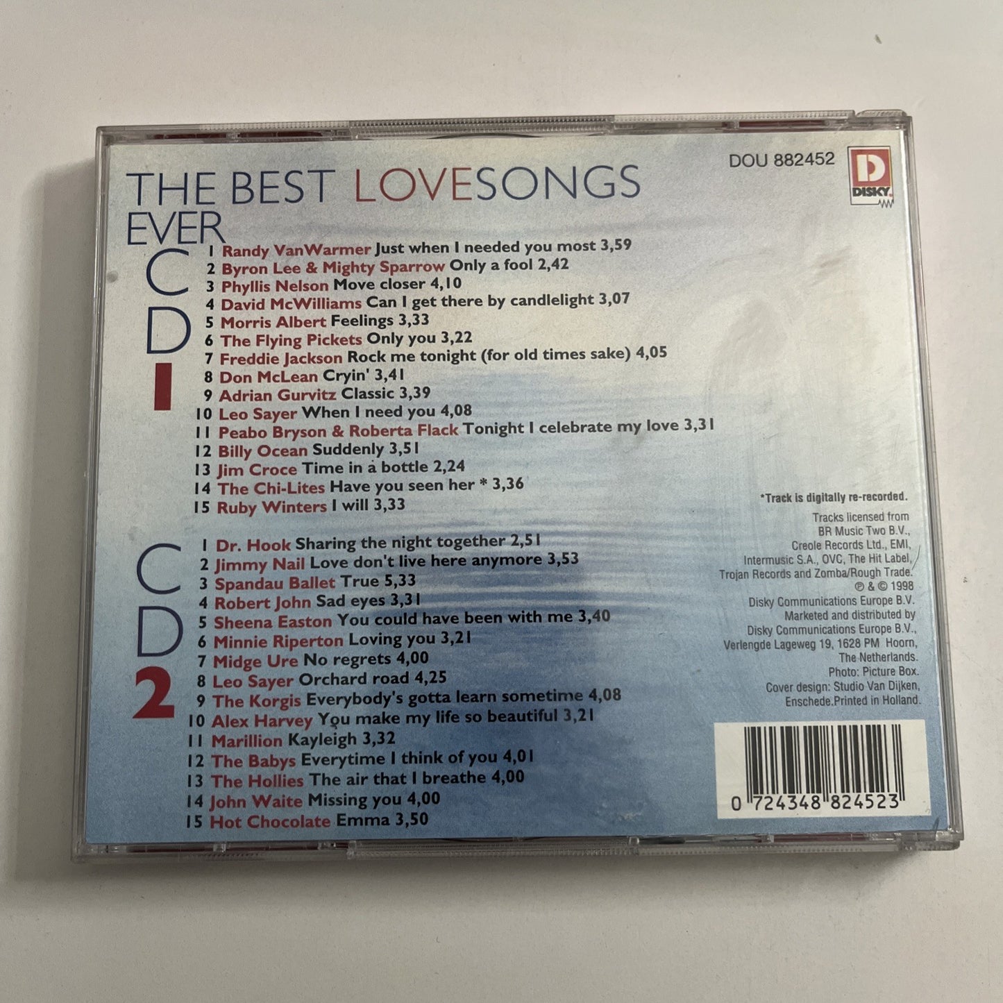 Various – The Best Love Songs Ever (CD, 1998) Europe 2-Discs DOU 882452
