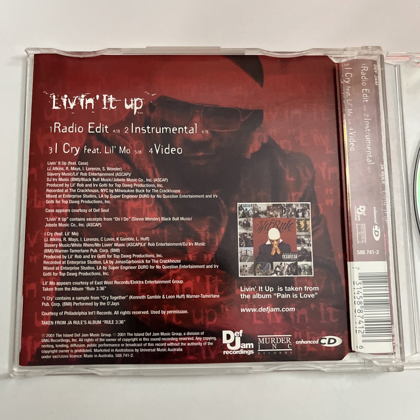Ja Rule – Livin' It Up (CD, 2001) Australasia Enhanced Single 588 741-2
