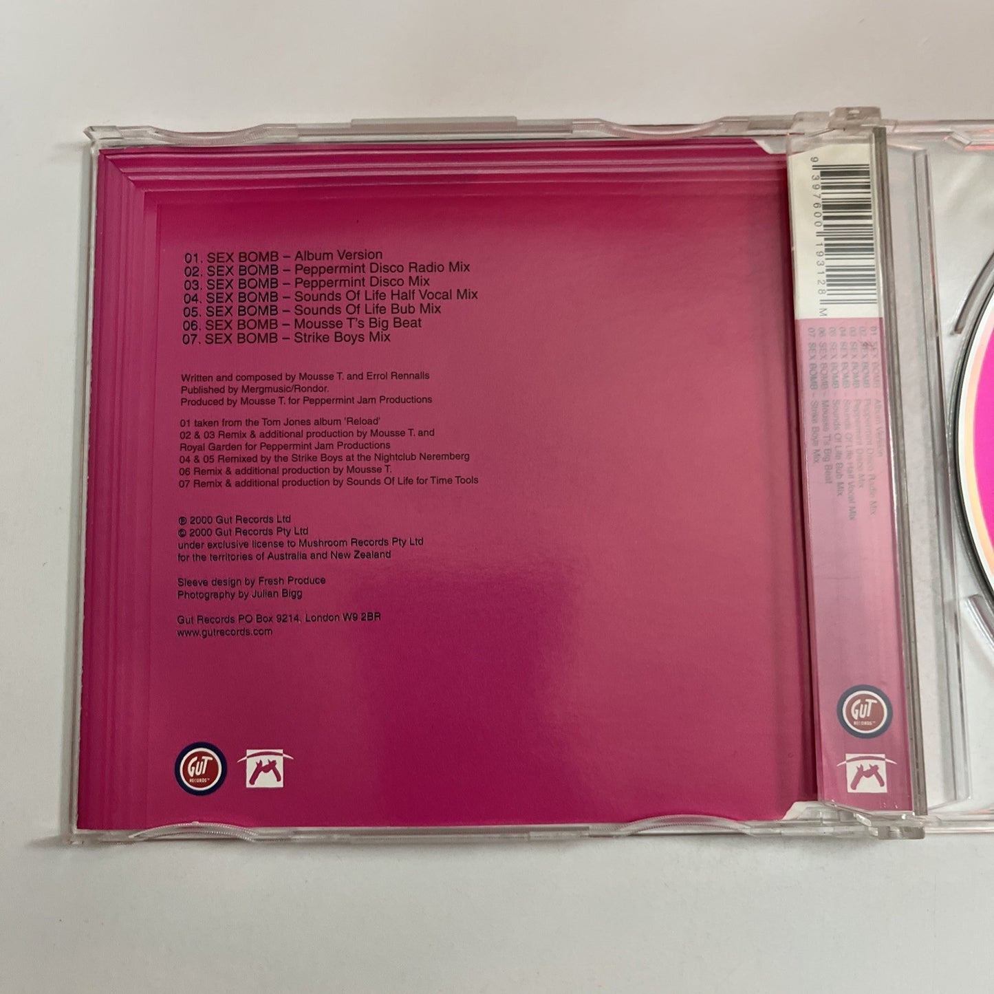 Tom Jones, Mousse T. – Sex Bomb (CD, 2000) Australia Single MUSH1931.2