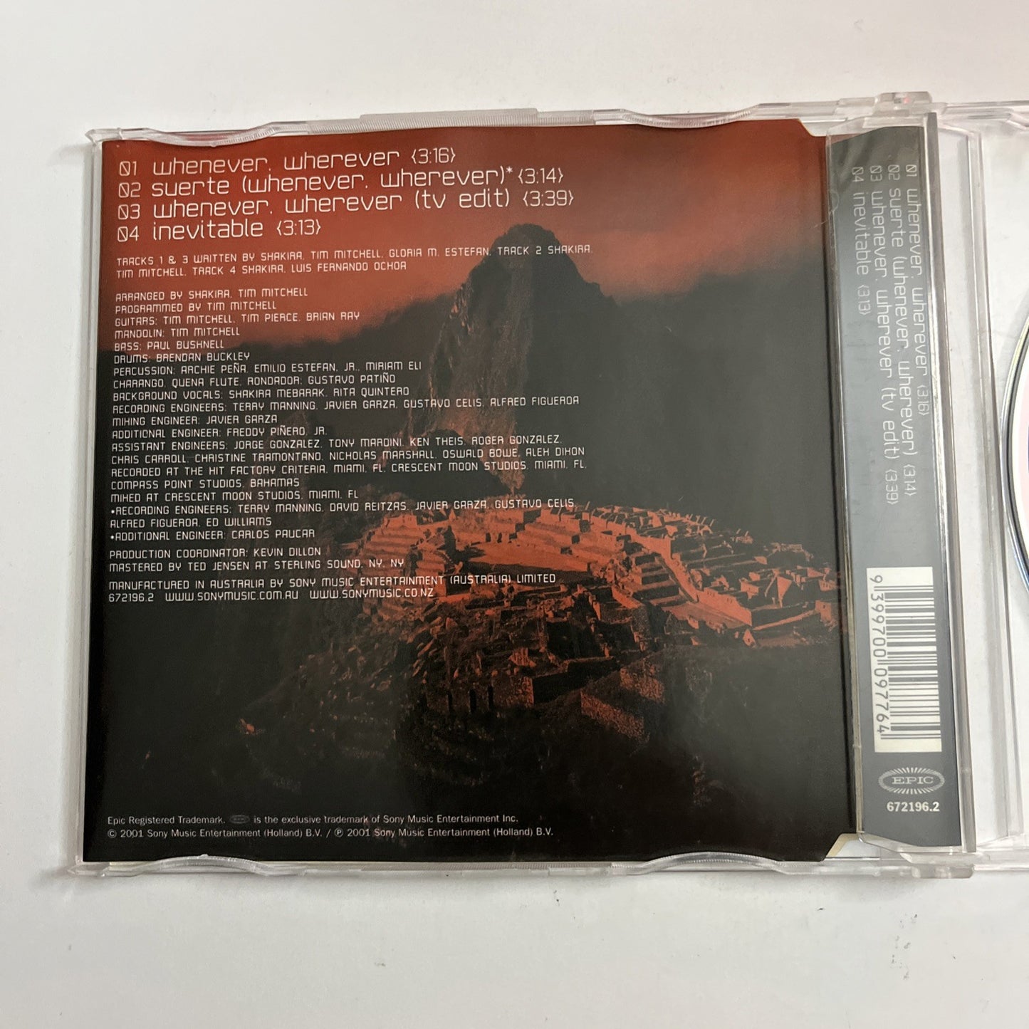 Shakira – Whenever, Wherever (CD, 2001) Australia & New Zealand 672196.2
