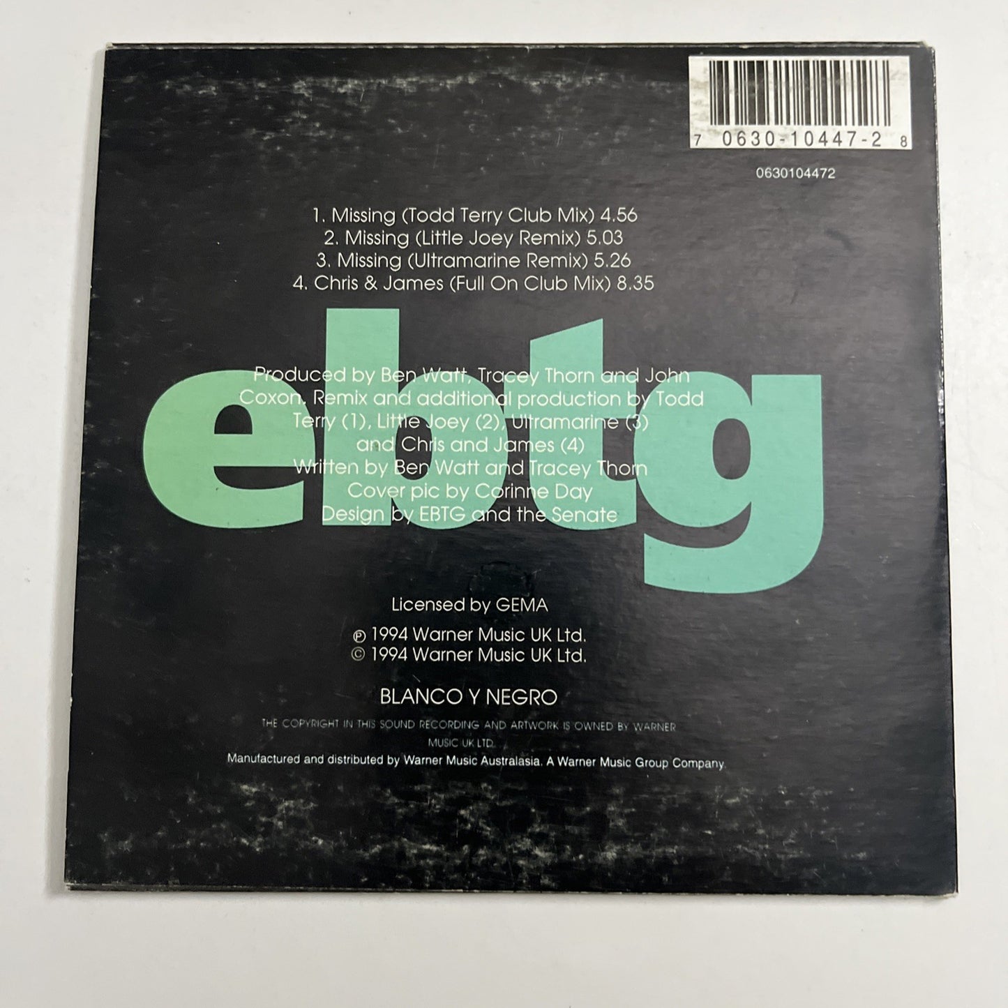 Everything But The Girl – Missing (The Remix EP) (CD, 1995) Australasia -2