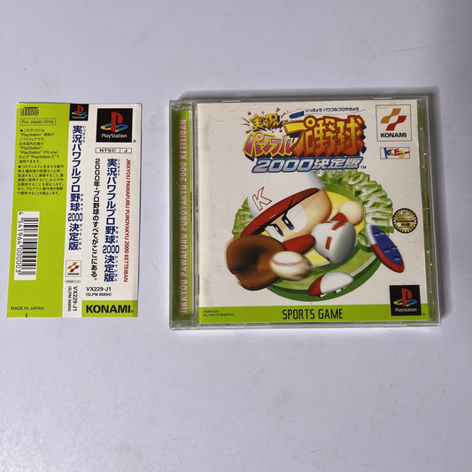 Jikkyou Powerful Pro Yakyuu 2000 Baseball PS1 PlayStation NTSC-J JAPAN Complete