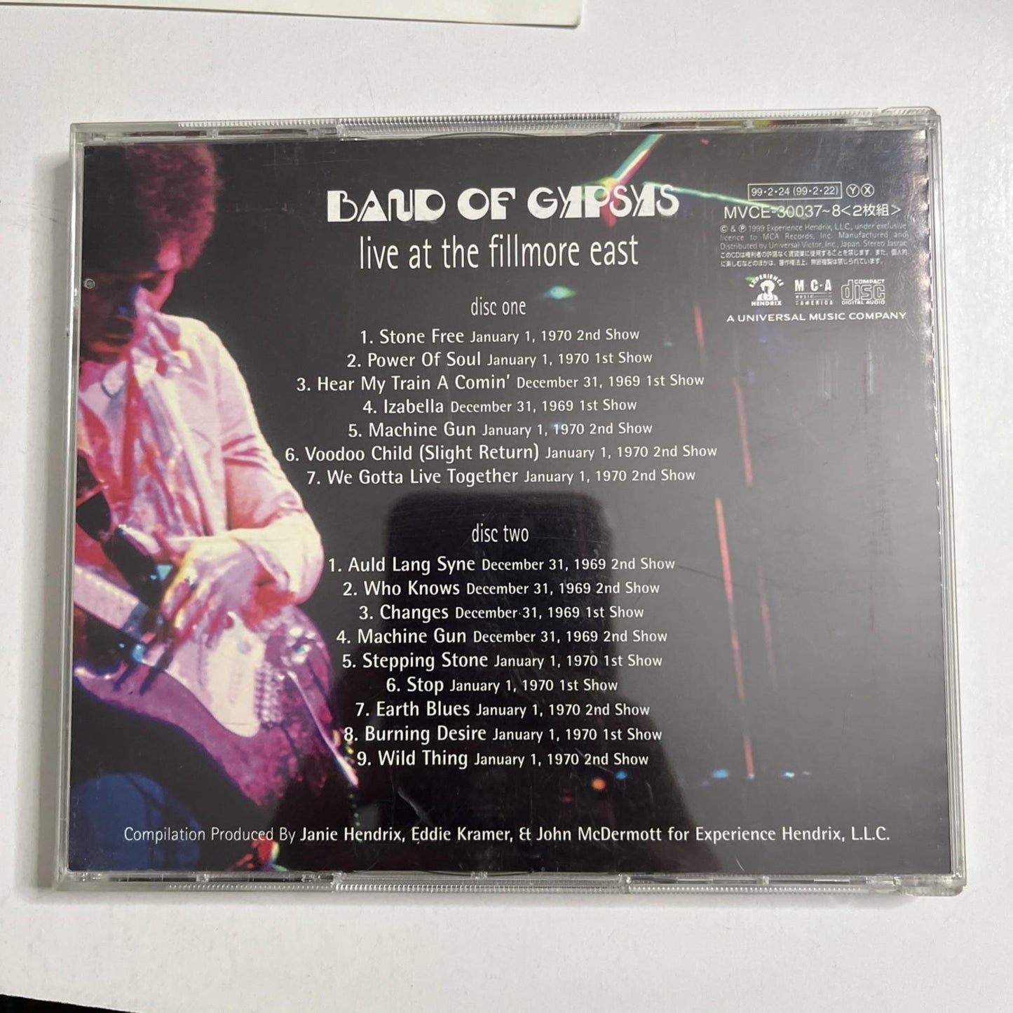 Jimi Hendrix – Live At The Fillmore East (CD, 2001) Japan Obi 2-Discs 8