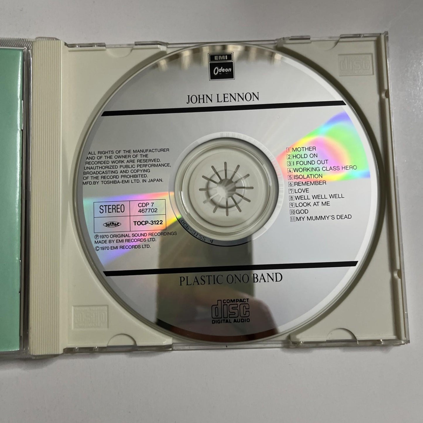 John Lennon / Plastic Ono Band (CD, 1995) Japan Obi TOCP-3122