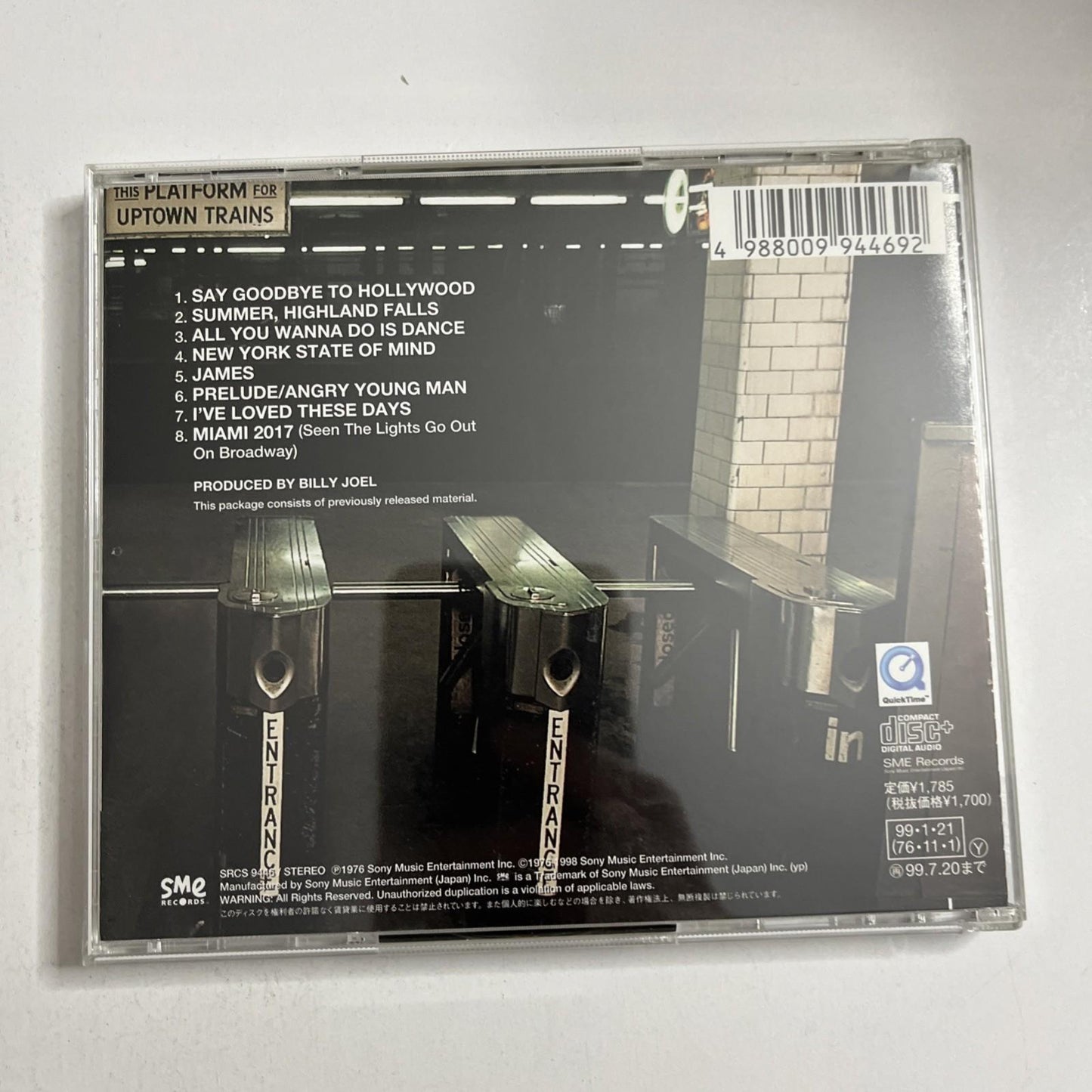 Billy Joel – Turnstiles (CD, 1999) Japan Obi Enhanced SRCS 9446
