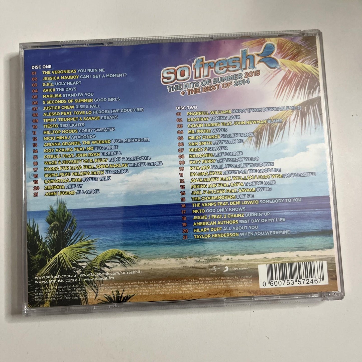 Various – So Fresh: The Hits Of Summer 2015 + The Best Of 2014 (CD, 2014) 2-Disc