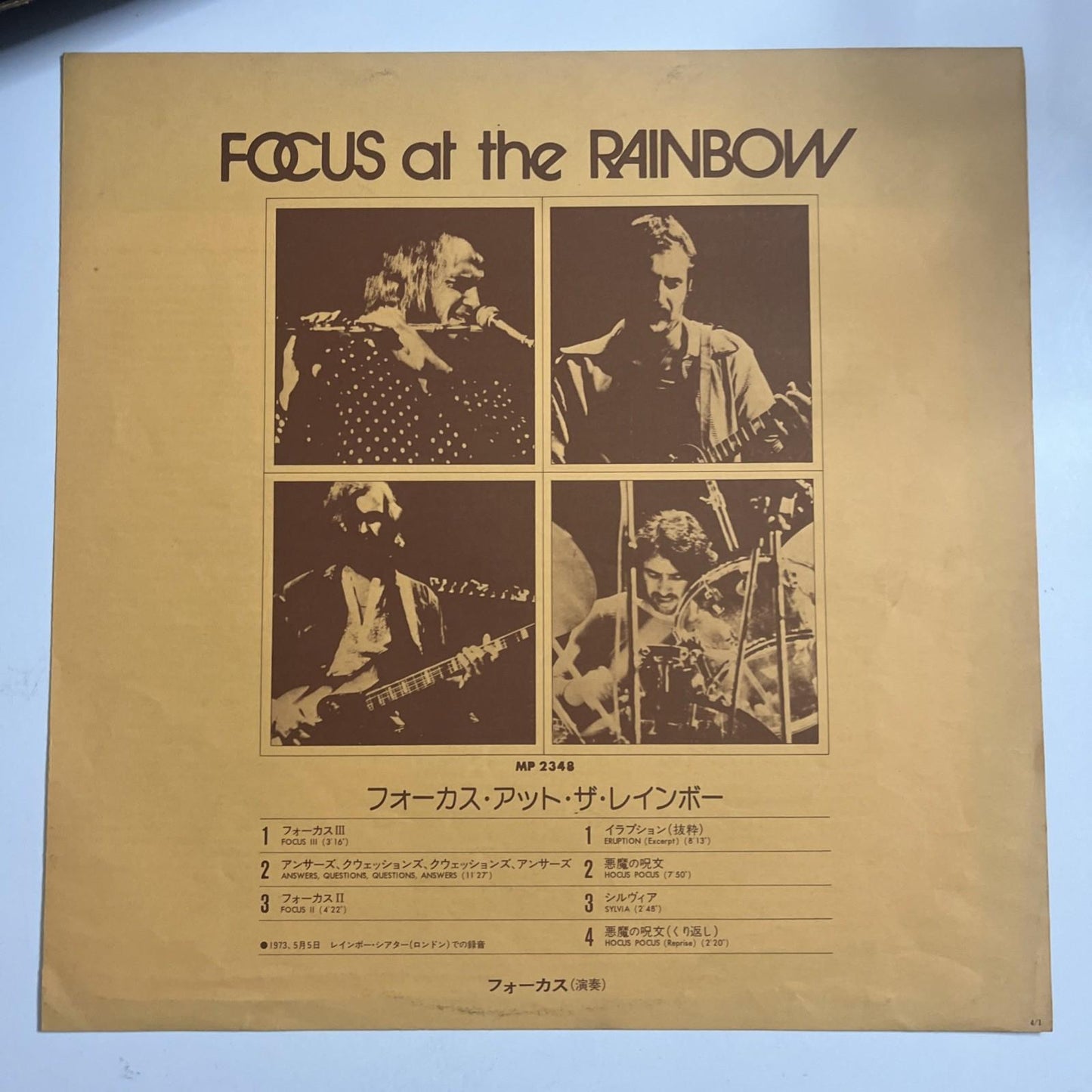 Focus – Focus At The Rainbow (Vinyl, 1974) Gatefold Japan MP 2348