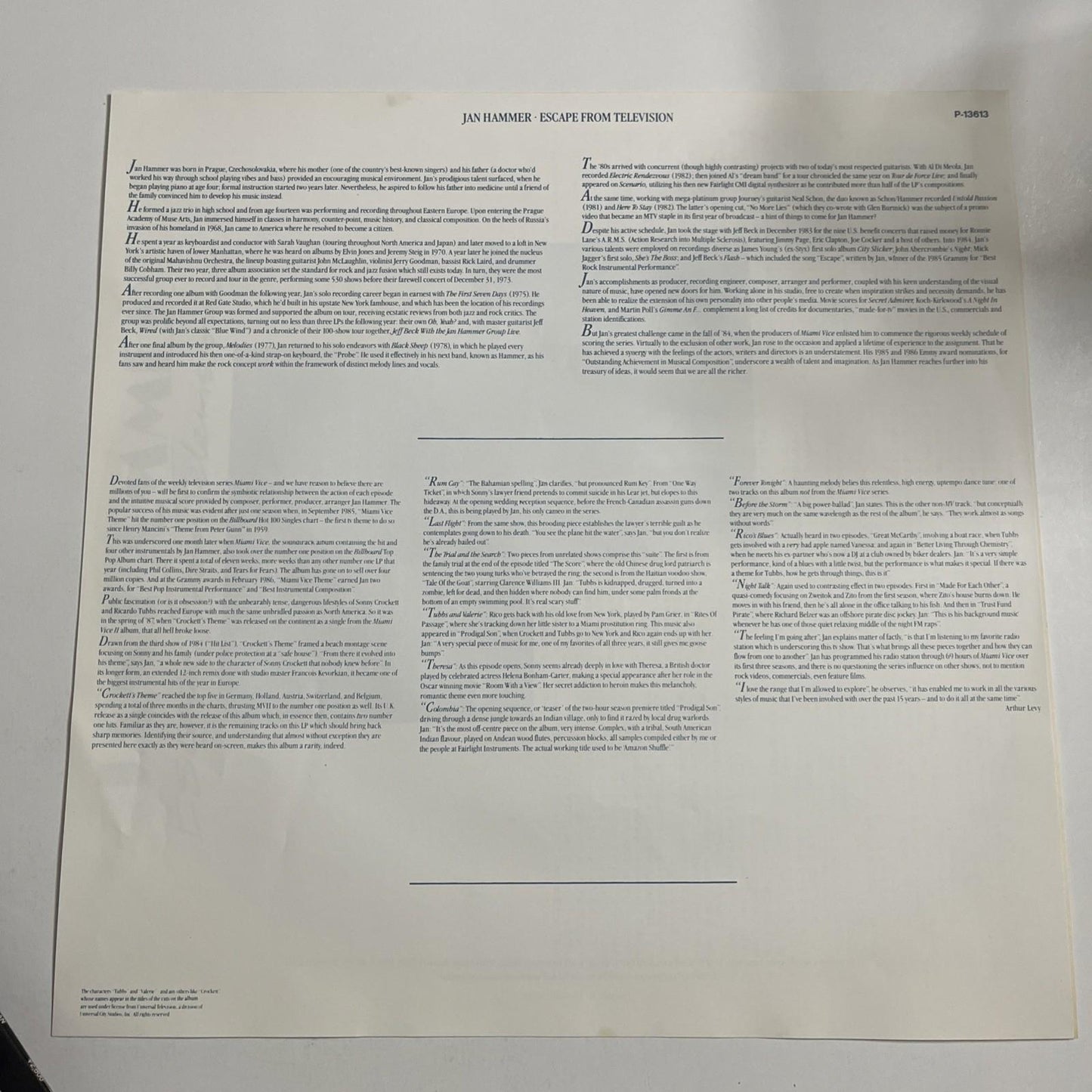 Jan Hammer – Escape From Television (Vinyl, 1988) Japan Obi P-13613